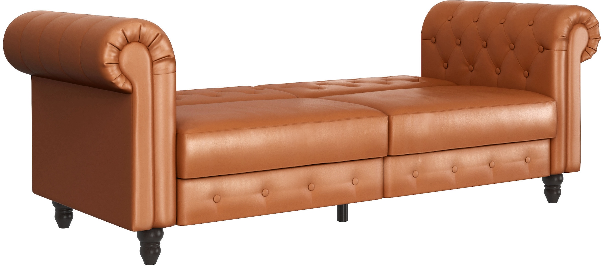 Dorel Home 3-Sitzer »Felix, Schlafsofa 236 cm, (Liegefläche 108x190cm), Rückenlehne«, 3-fach verstellbar, Velours, Kunstleder, Luxus-Microfaser Vintage