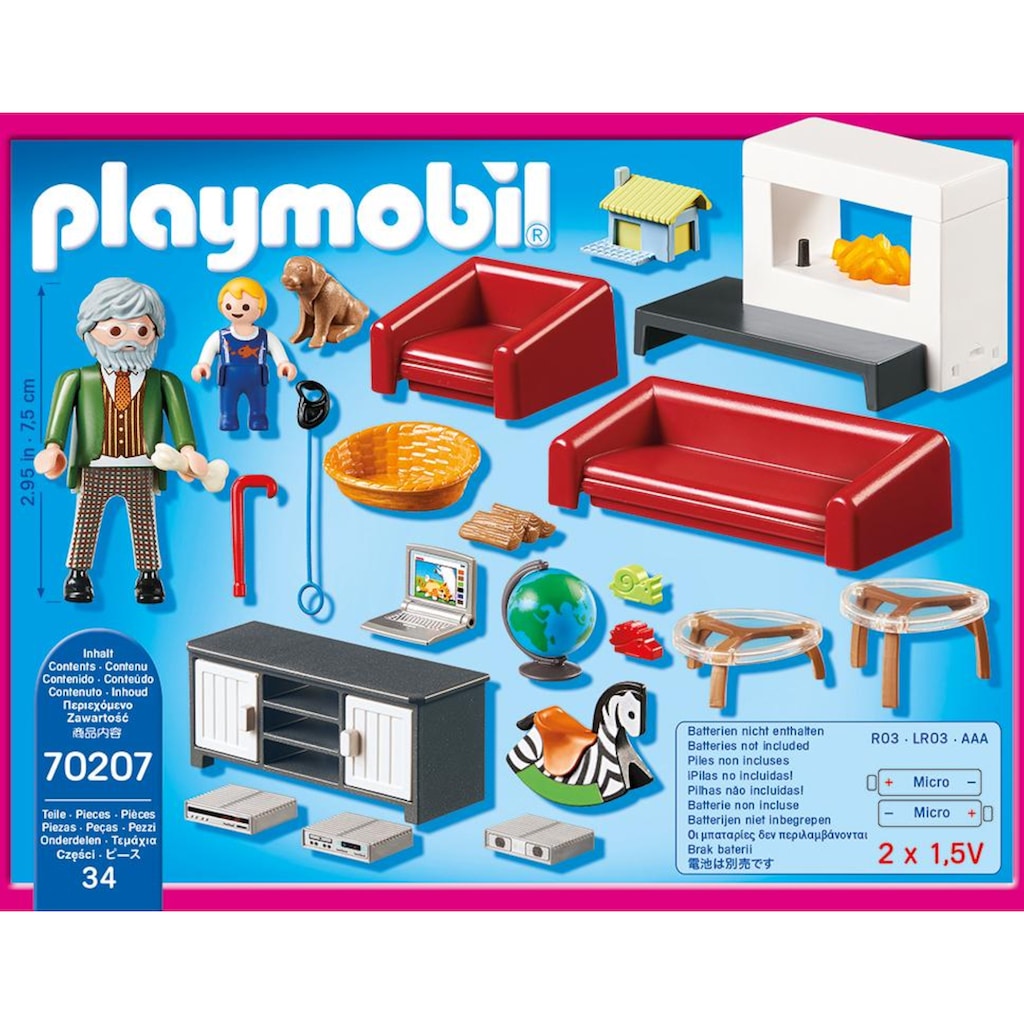 Playmobil® Konstruktions-Spielset »Gemütliches Wohnzimmer (70207), Dollhouse«, (36 St.), Made in Germany