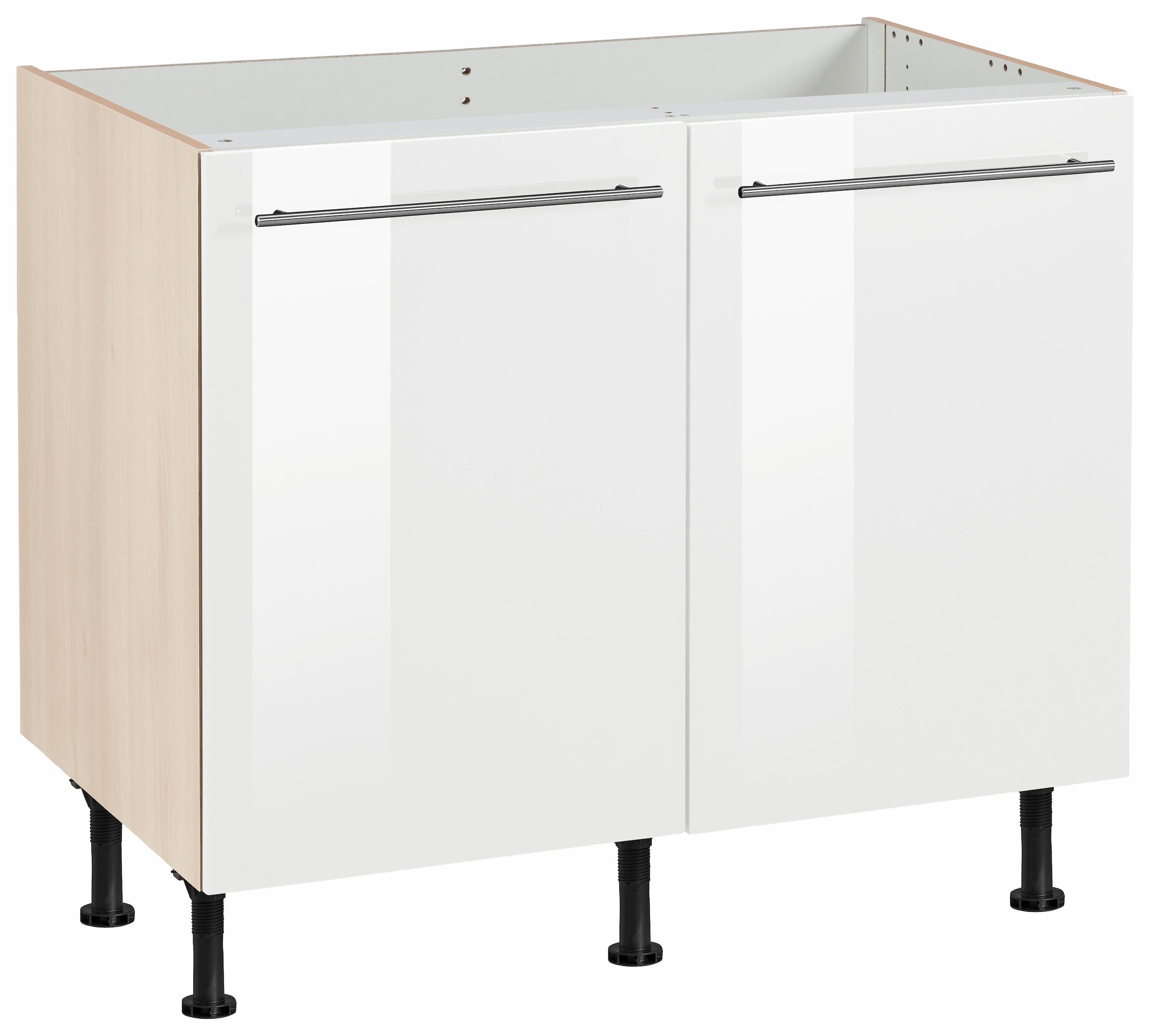 OPTIFIT Spülenschrank »Bern«, 100 cm breit, mit 2 Türen, höhenverstellbare Füsse, mit Metallgriffen