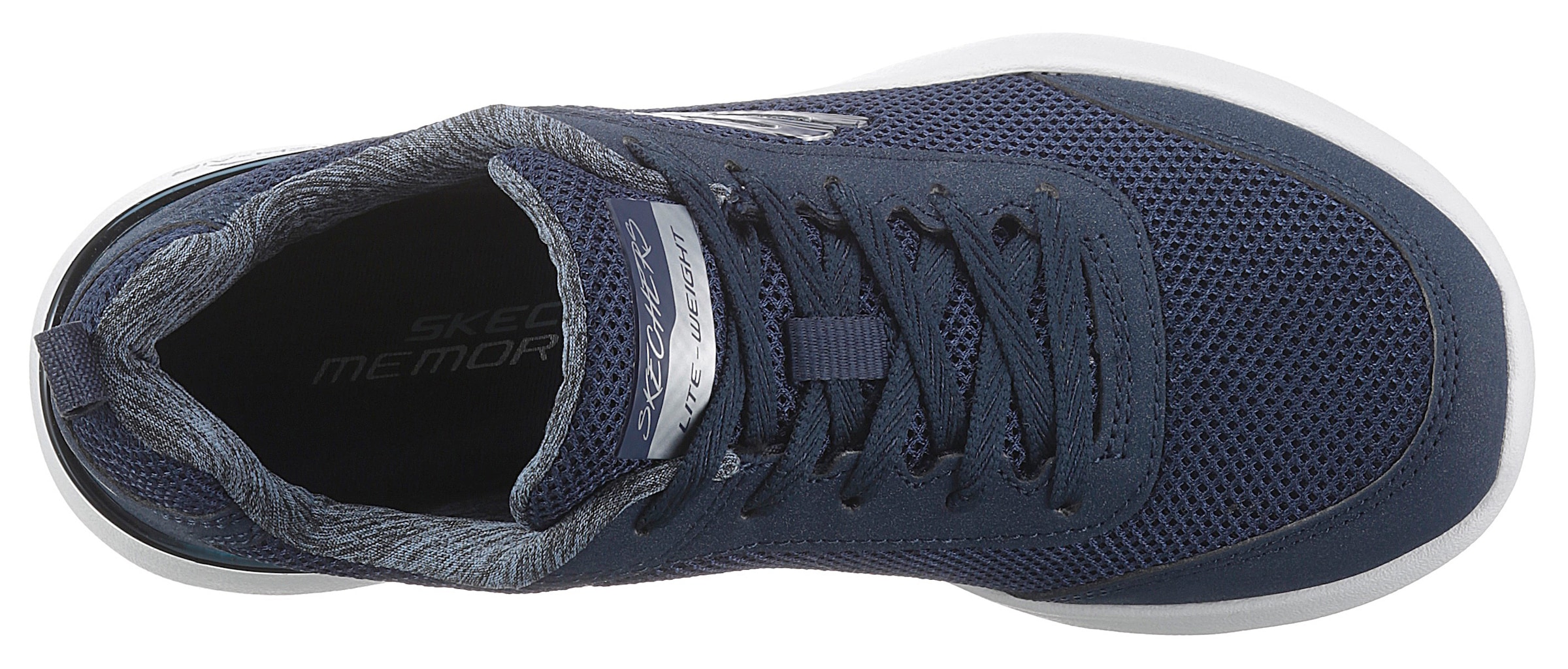 Skechers Sneaker »Skech-Air Dynamight - Fast Brake«, Metallic-Element an der Ferse, Freizeitschuh, Halbschuh, Schnürschuh