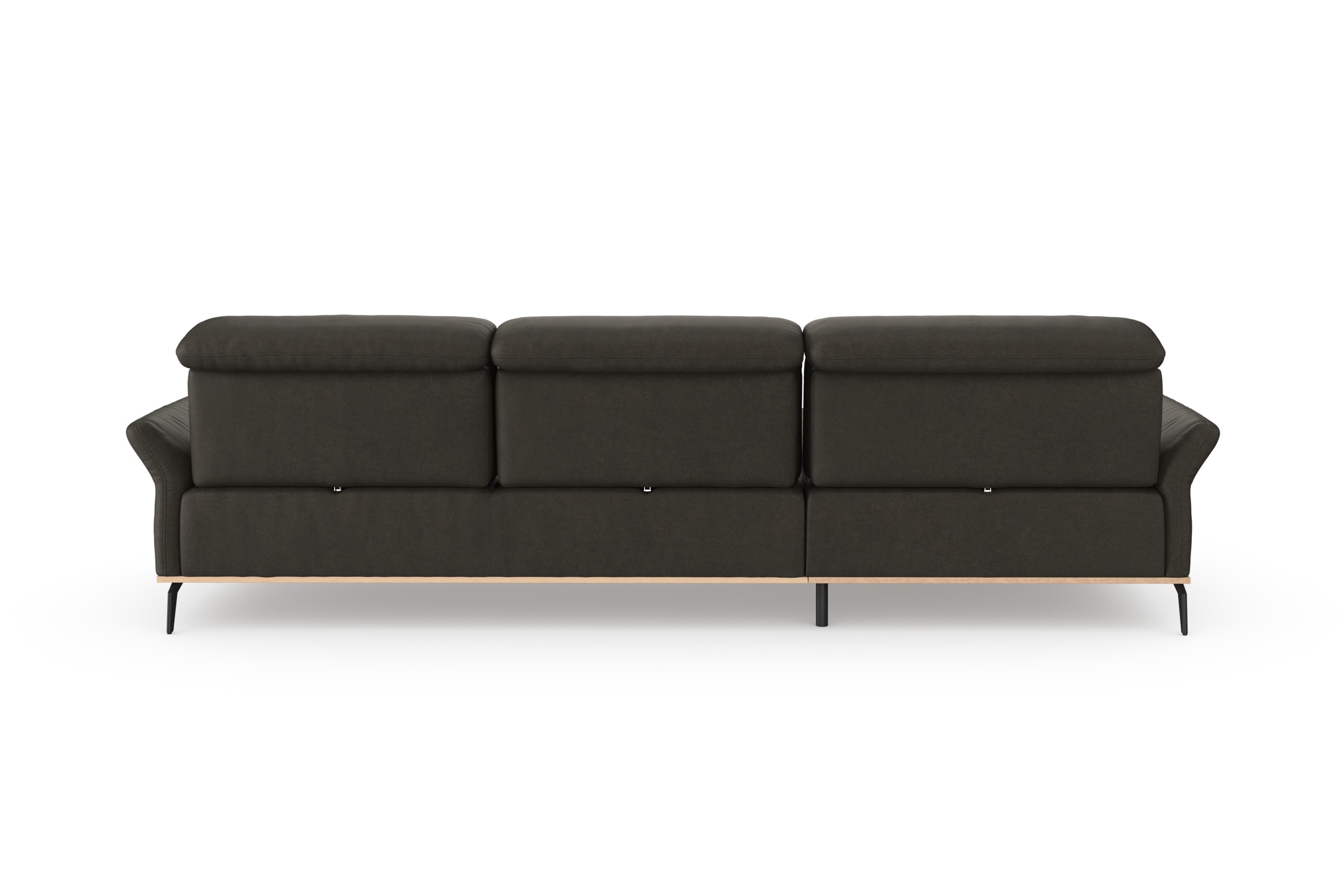 Places of Style Ecksofa »Fjord L-Form«, massiv, wahlweise mit Armlehnfunktion, Kopf- Sitztiefenverstellung