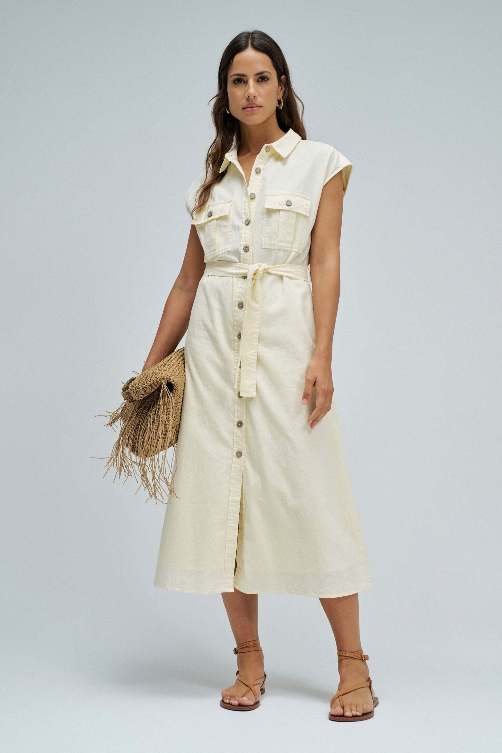 Salsa Midikleid »Salsa Jeans Midikleid Sleeveless Shirt Dress«