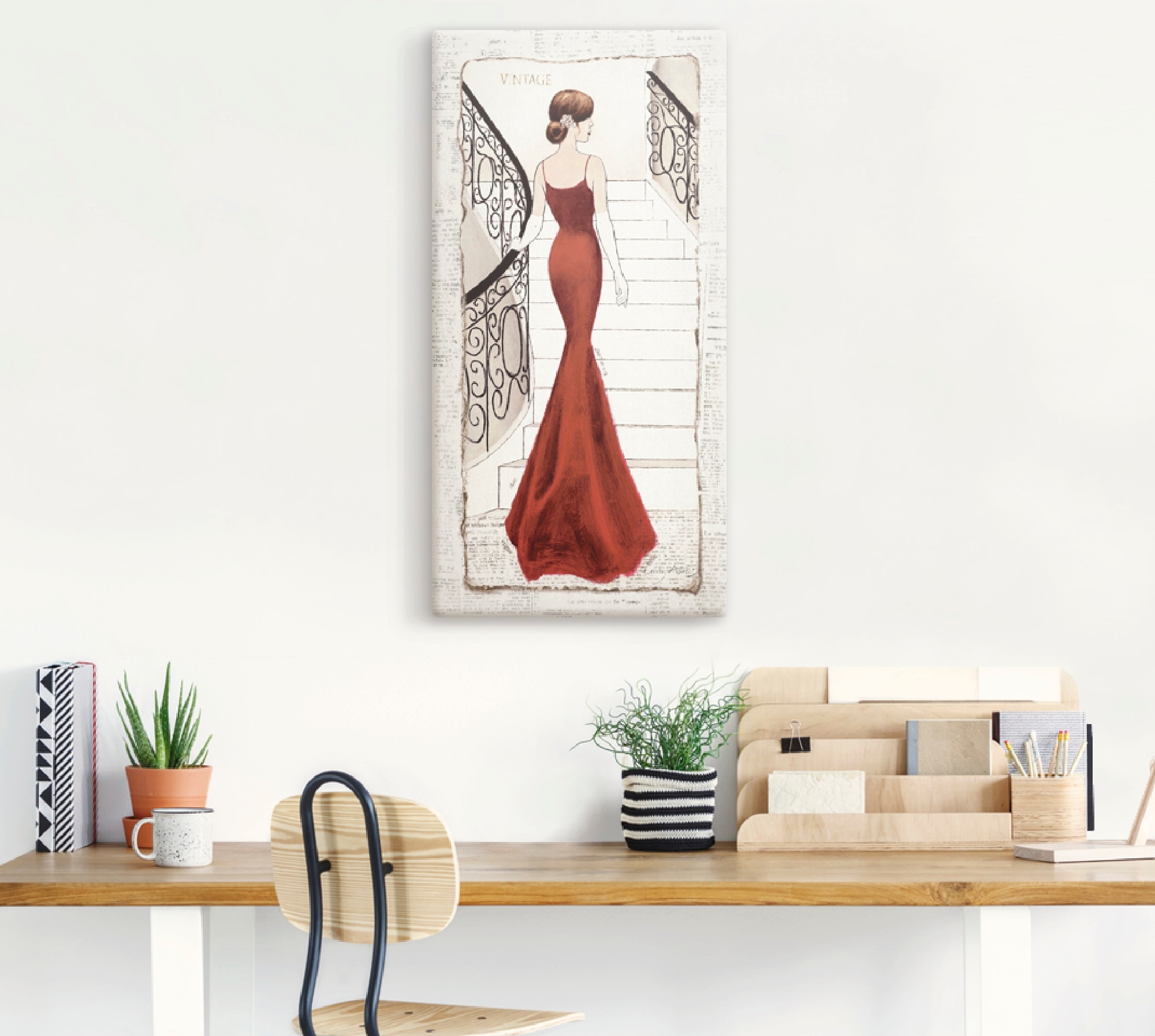 Artland Wandbild »Die schöne in Rot«, Frau, (1 St.), als Leinwandbild, Poster, Wandaufkleber in verschied. Grössen