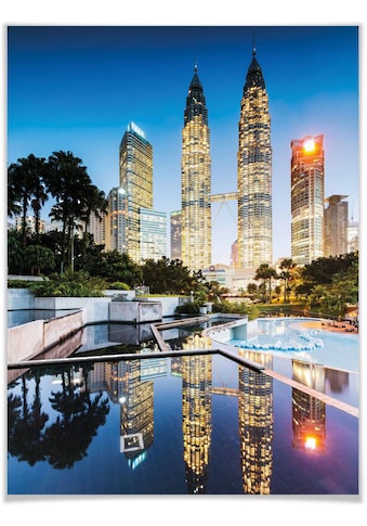 Poster »Petronas Towers Nacht«, Gebäude, (1 St.)