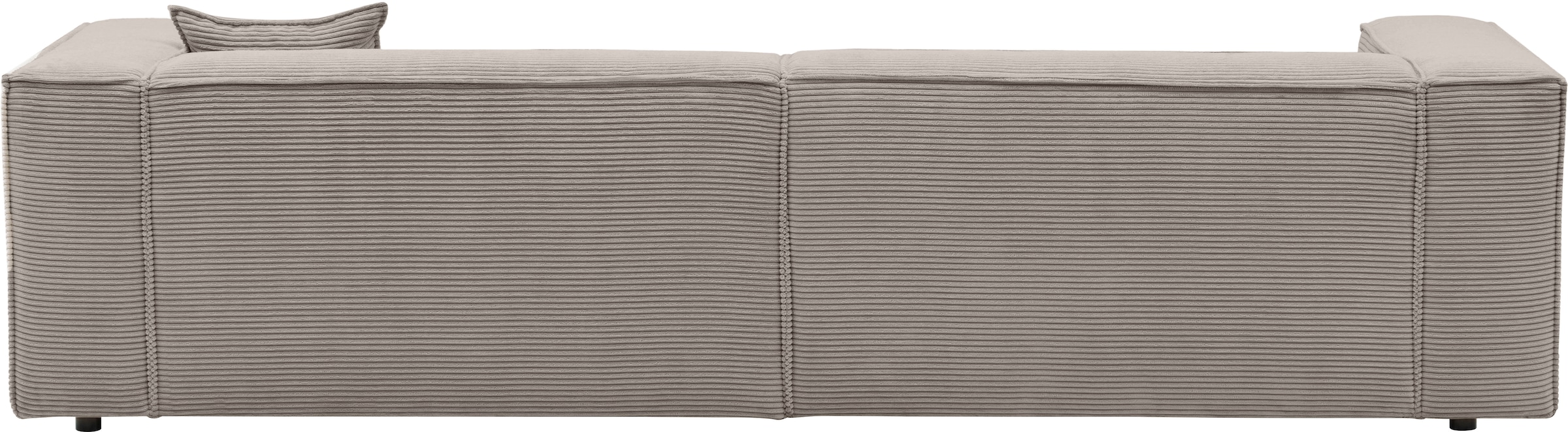 LeGer Home by Lena Gercke 3-Sitzer »PIARA, Couch mit Kedernaht, Sofa in Cord, Leinenoptik o. Strukturstoff«, schwarze Füsse, bequemer Sitzkomfort