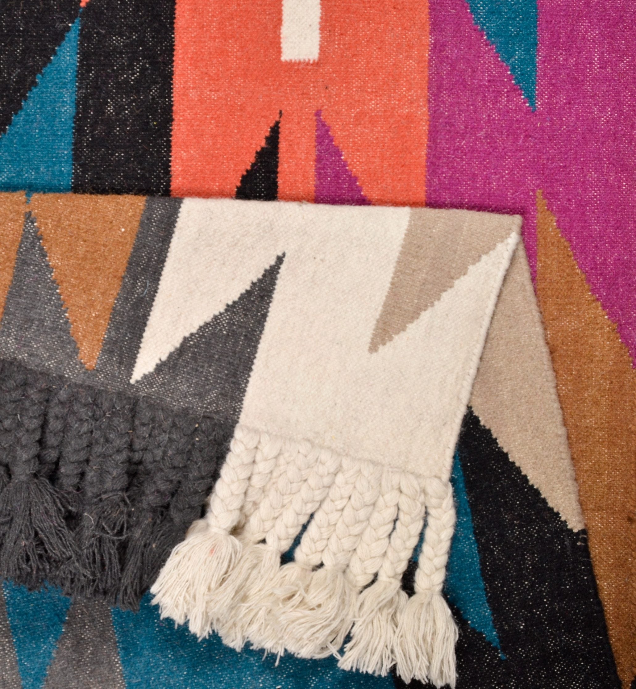 TOM TAILOR HOME Teppich »Funky kaufen mit Flachgewebe, handgewebt, reine Baumwolle, rechteckig, Fransen, Boho-Style Kelim«
