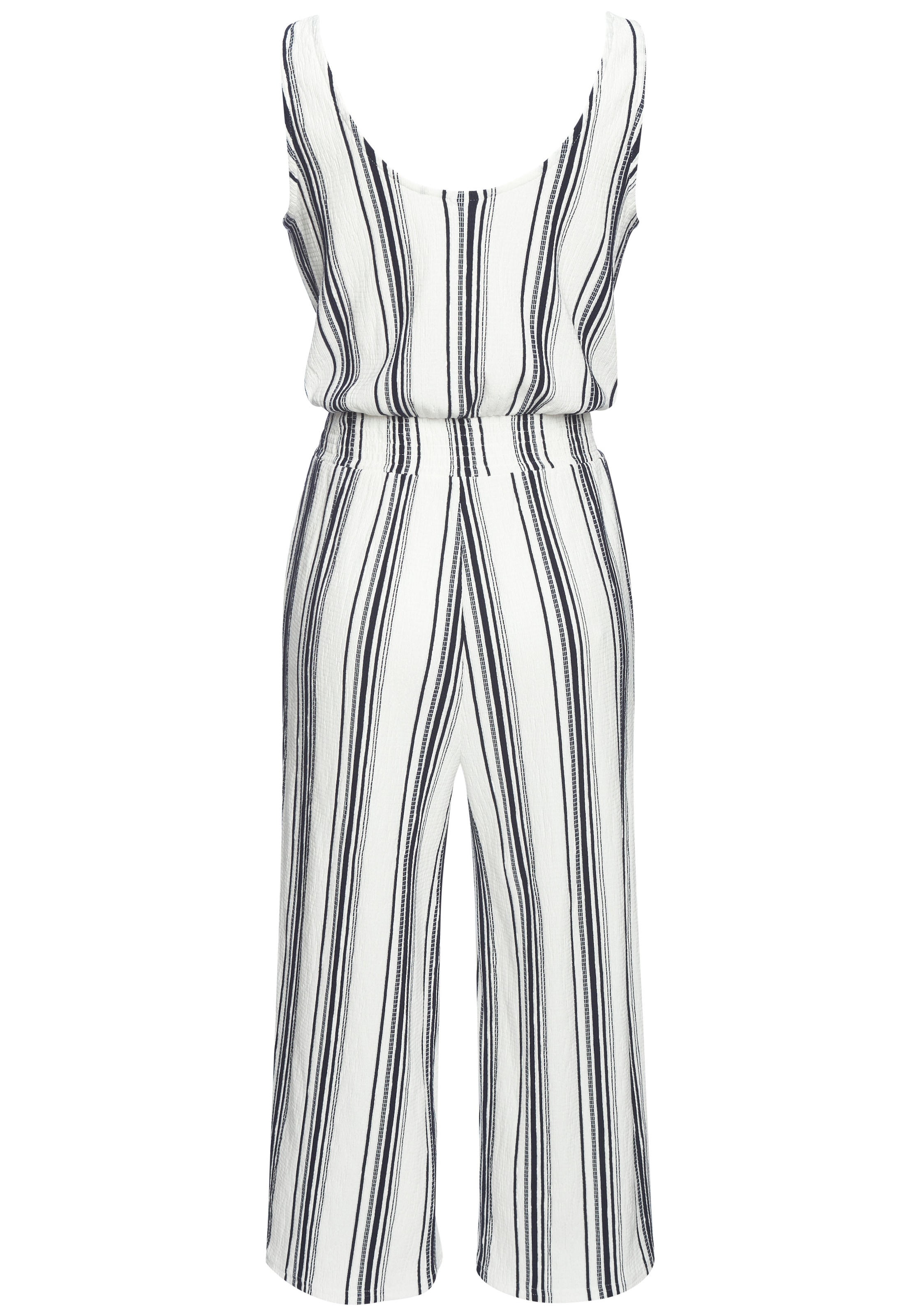 LASCANA Combinaison culotte aus strukturierter Ware, sommerlicher Jumpsuit mit Streifen