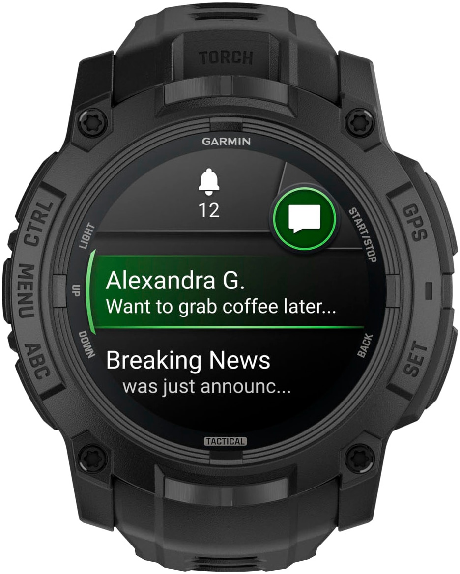 Garmin Smartwatch »Instinct 3 AMOLED 50 mm Tactical Edition«(/ 1,3 ″) Garmin