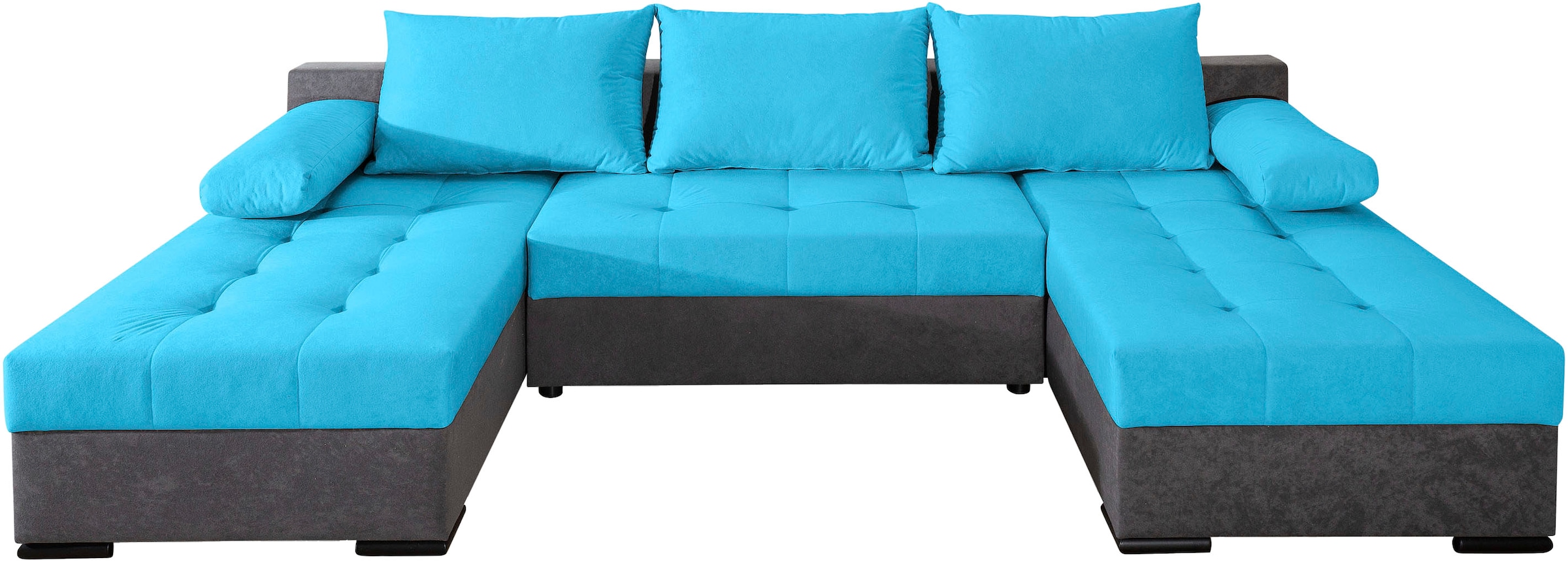 COLLECTION AB Wohnlandschaft »Josy U-Form, B: 269 cm«, (Cord-/Mix), mit Bettfunktion & Bettkasten, Federkern