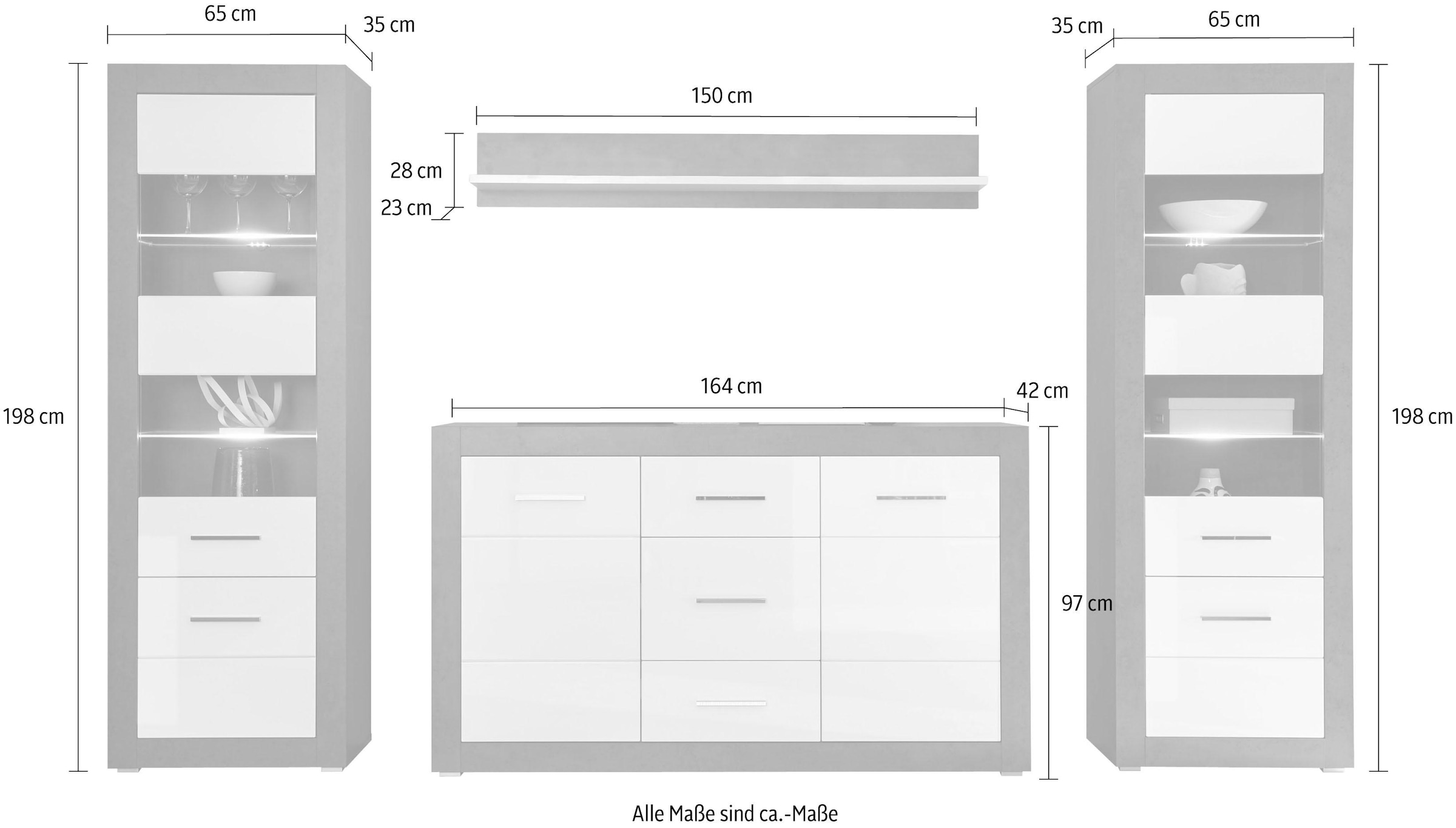 Home affaire Wohnwand »Etero« Set, 4 Stk. tlg.
