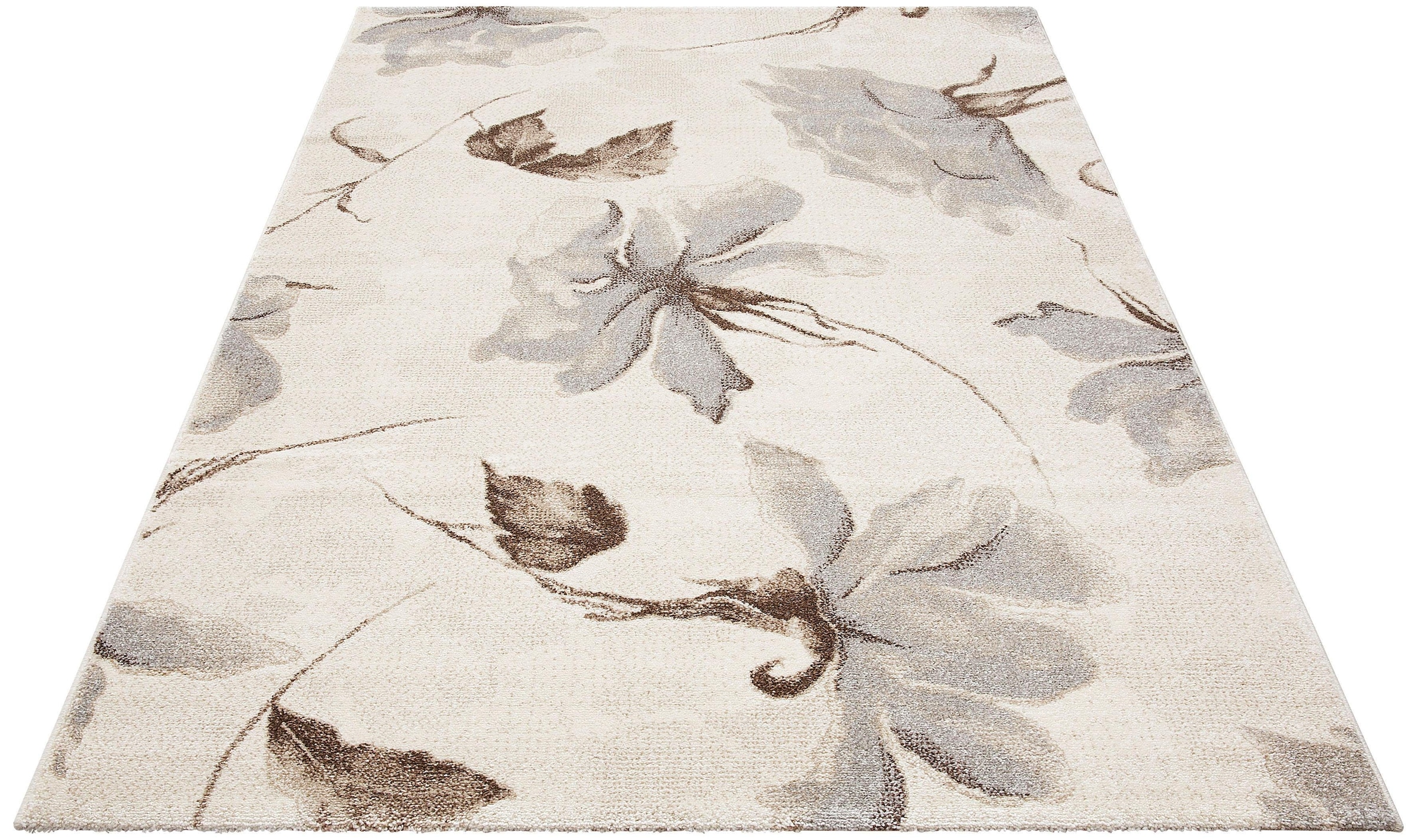 my home Teppich »Sofia«, rechteckig, Blumen Design, flacher Teppich, florales Muster, weich