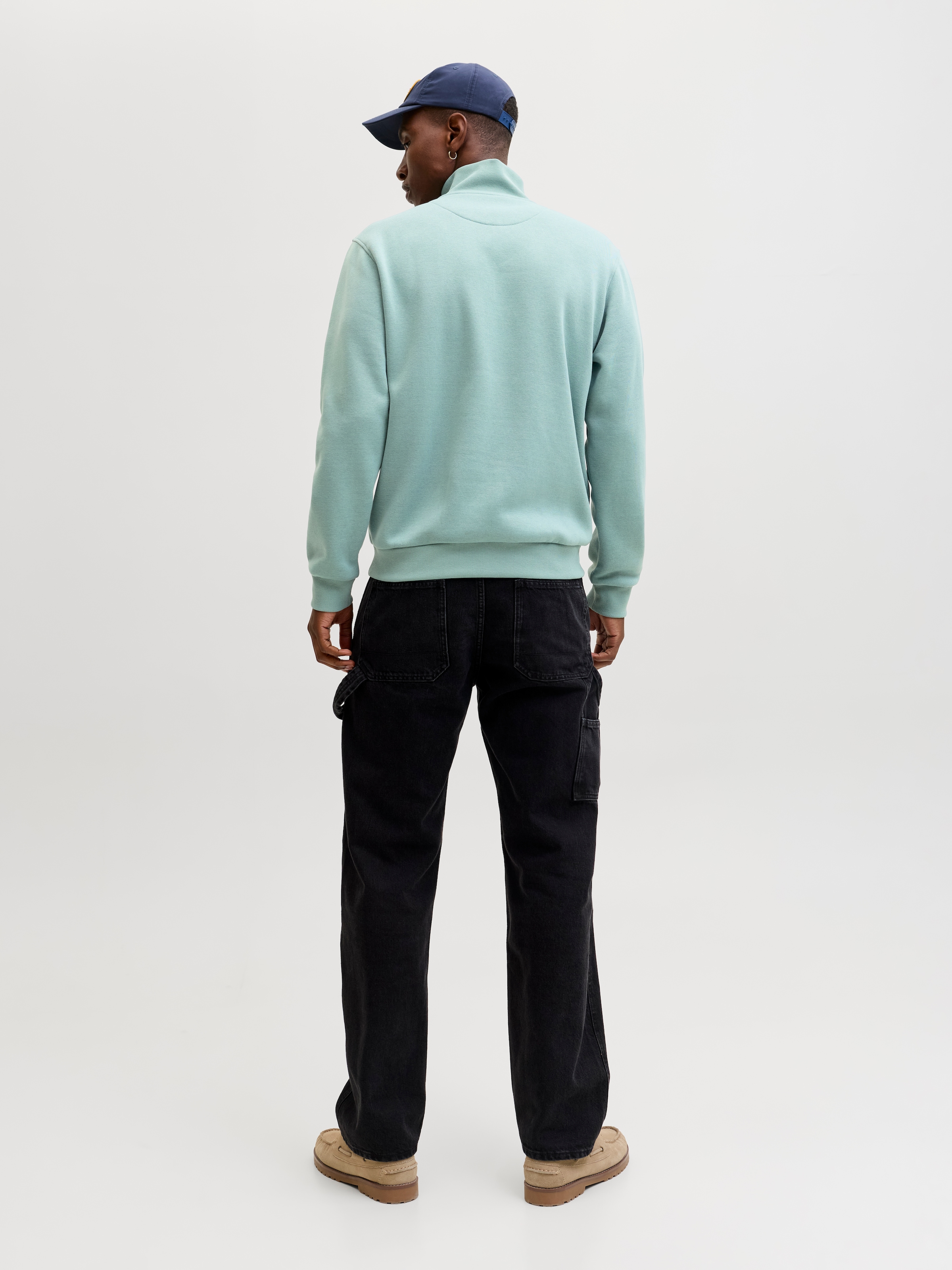 Jack & Jones Sweatshirt »JJEBRADLEY SWEAT HALF ZIP NOOS«, Materialmix, relaxed fit
