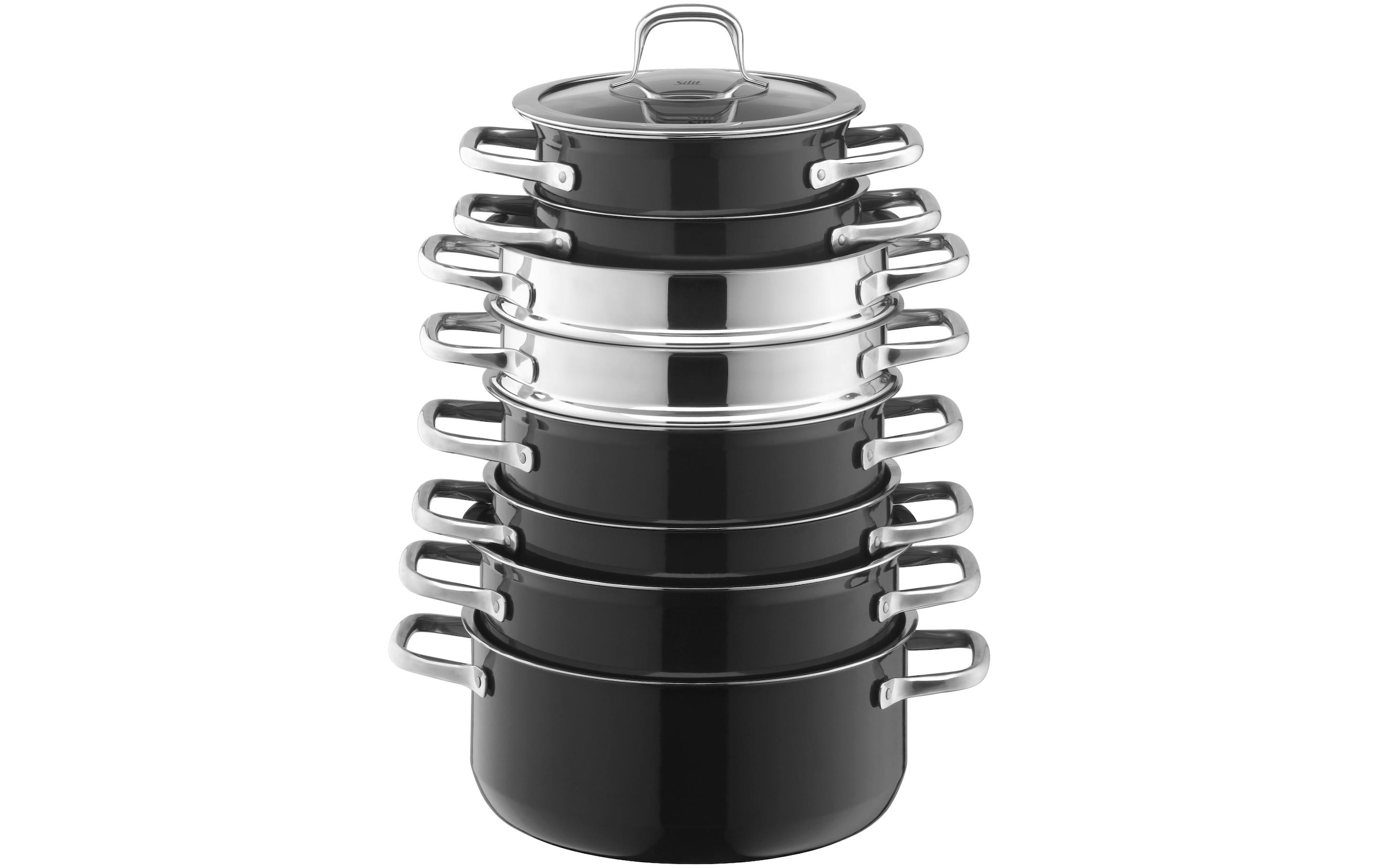 Silit Bratentopf »Compact 22 cm, Schwarz«, Keramik, (2 tlg.)