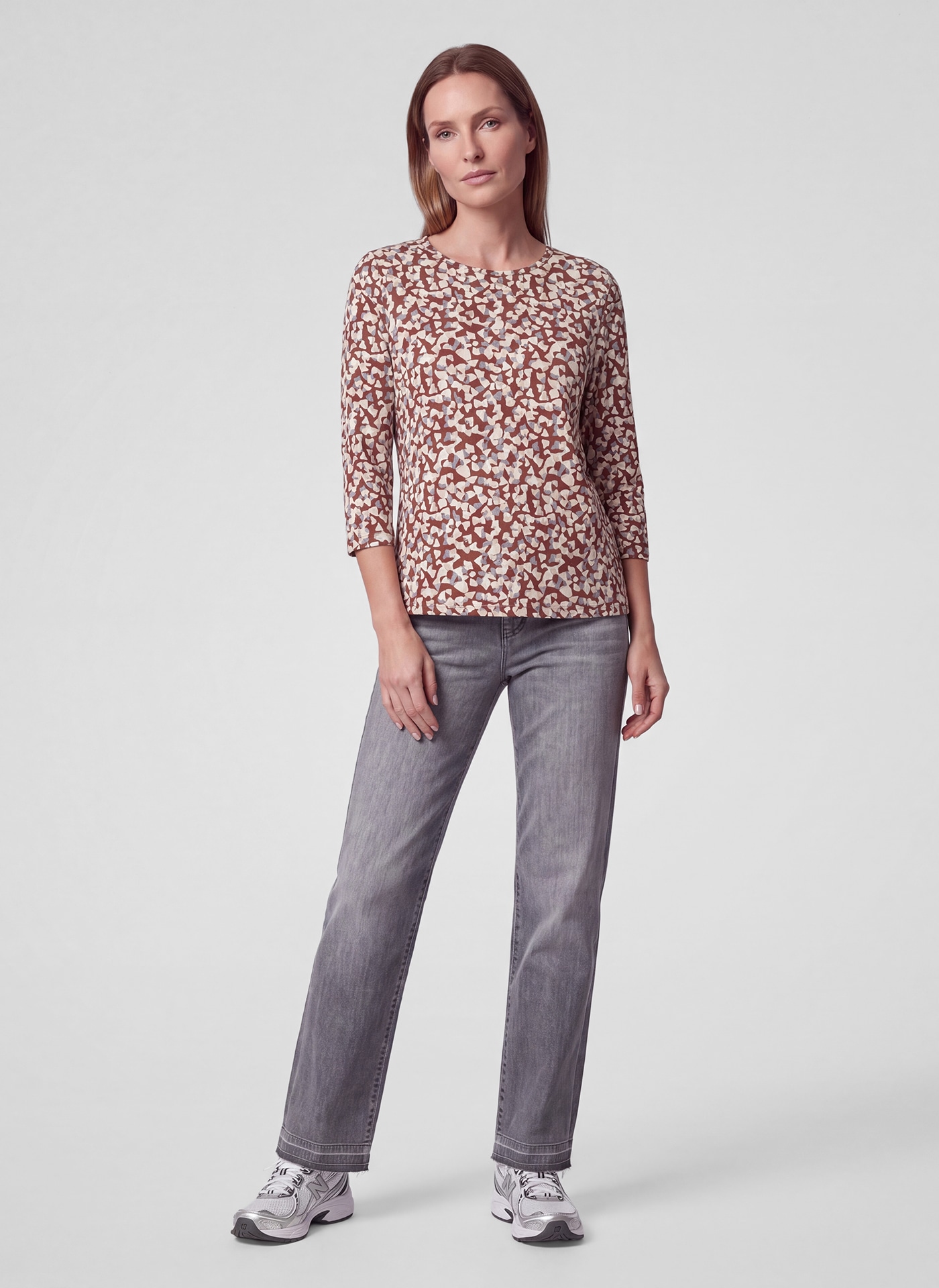 Rabe 3/4-Arm-Shirt Sommershirt  - gemustert mit Stretch