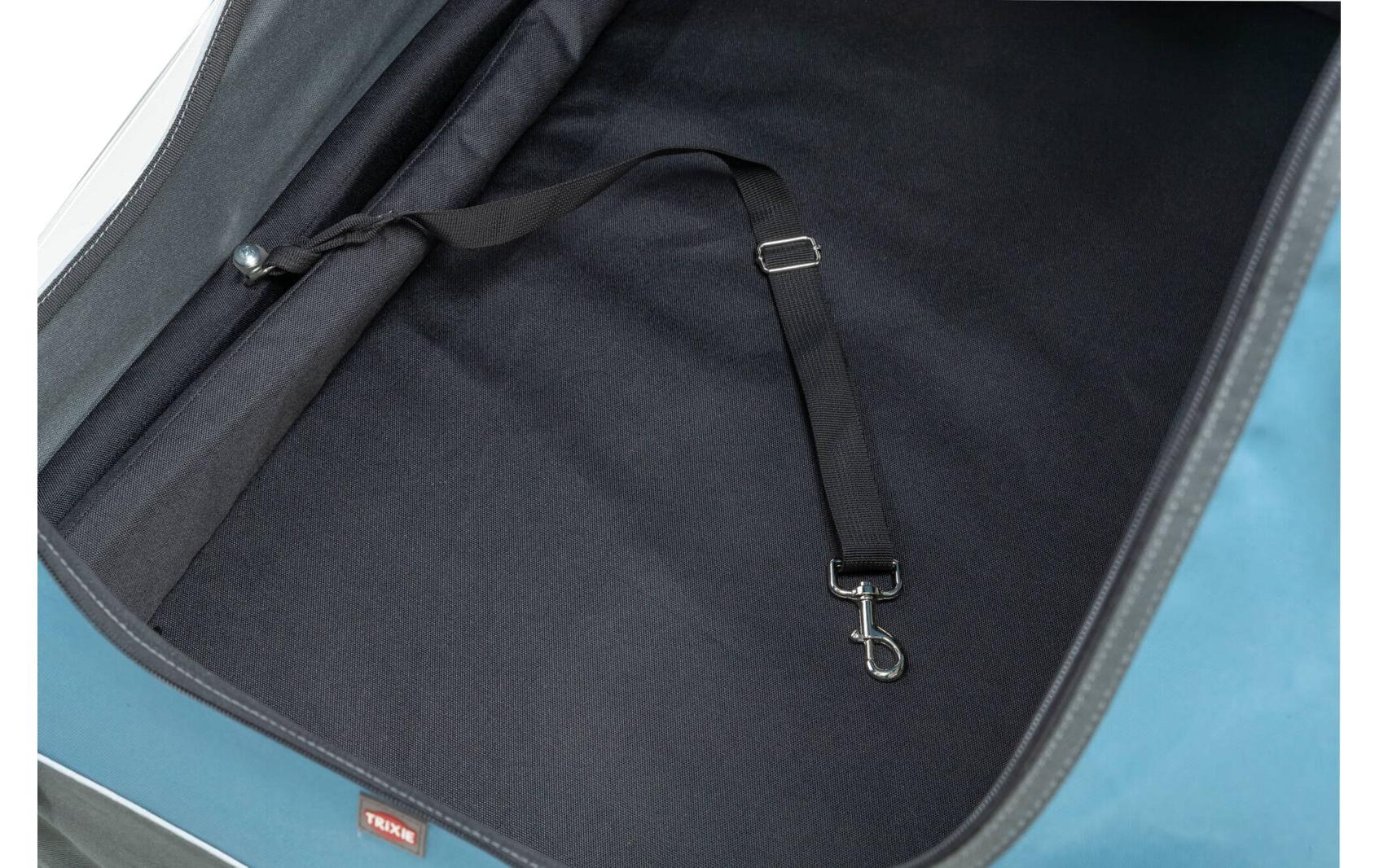 TRIXIE Panier de vélo pour animaux »Fahrradanhänger L blau/grau 81 x 112 x 112/155 cm«