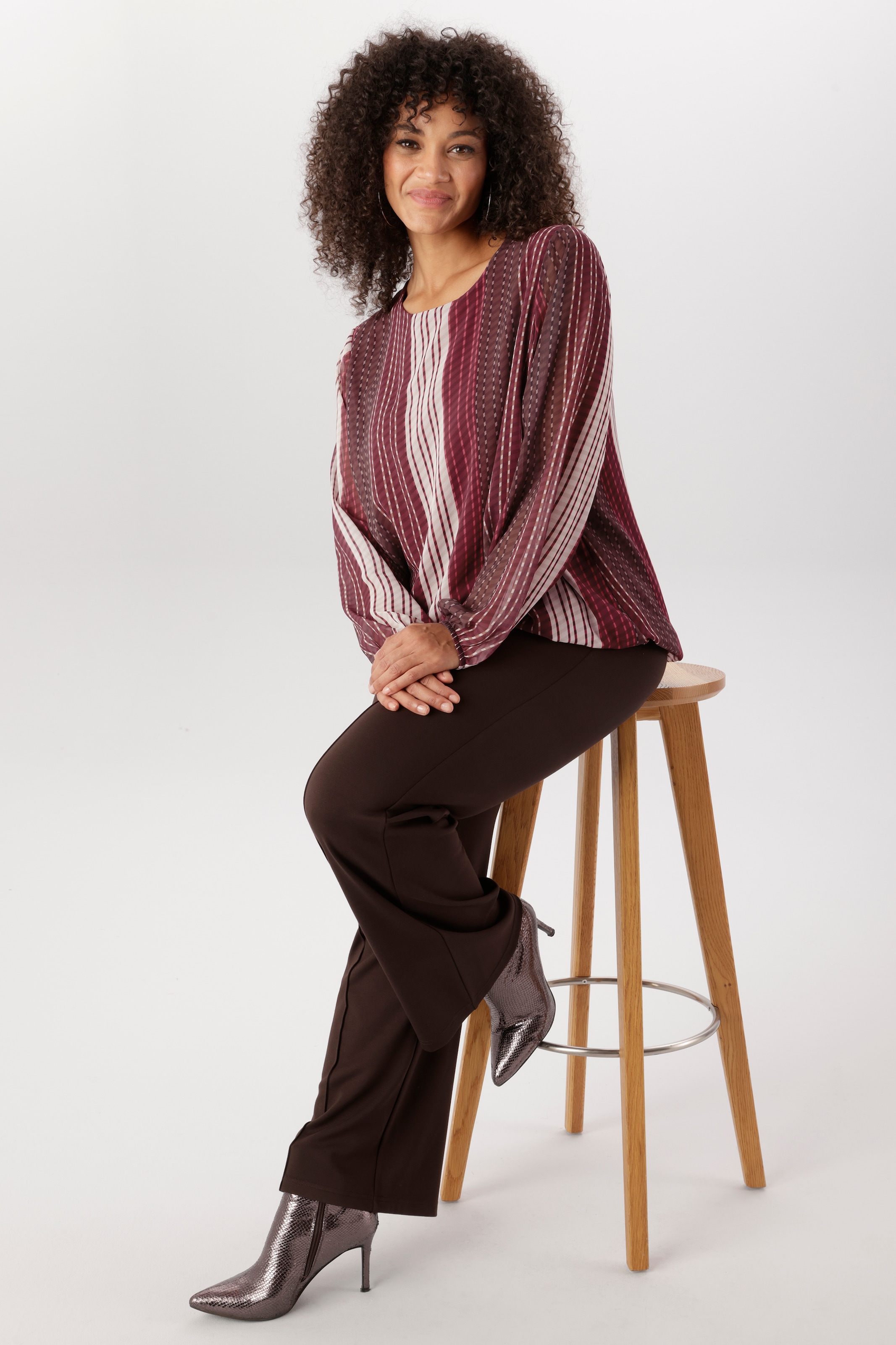 Aniston PLUS Blouse à enfiler avec doublure jersey opaque - NOUVELLE COLLECTION