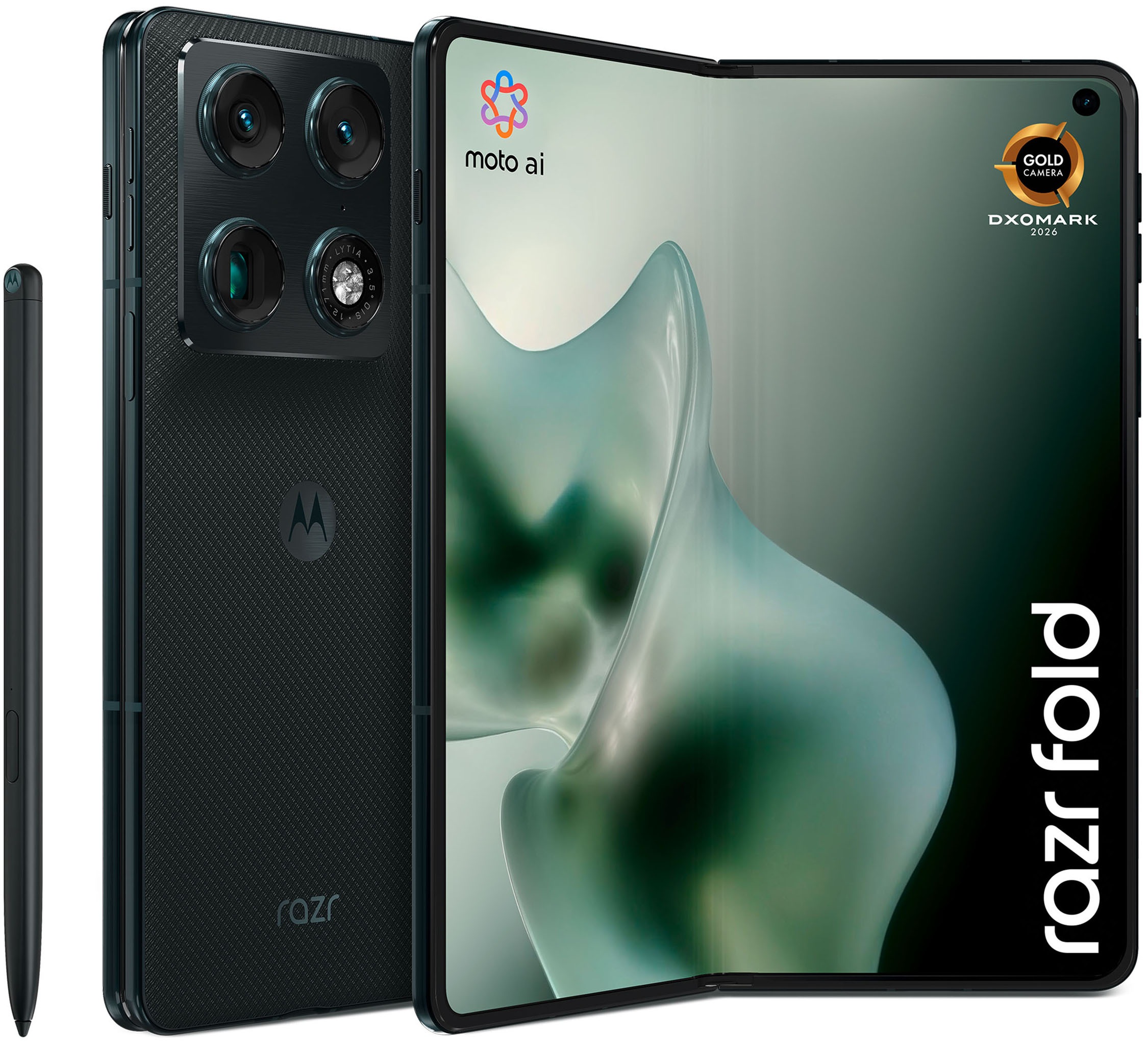 Image of Motorola Smartphone "razr fold" PANTONE Blackened Blue