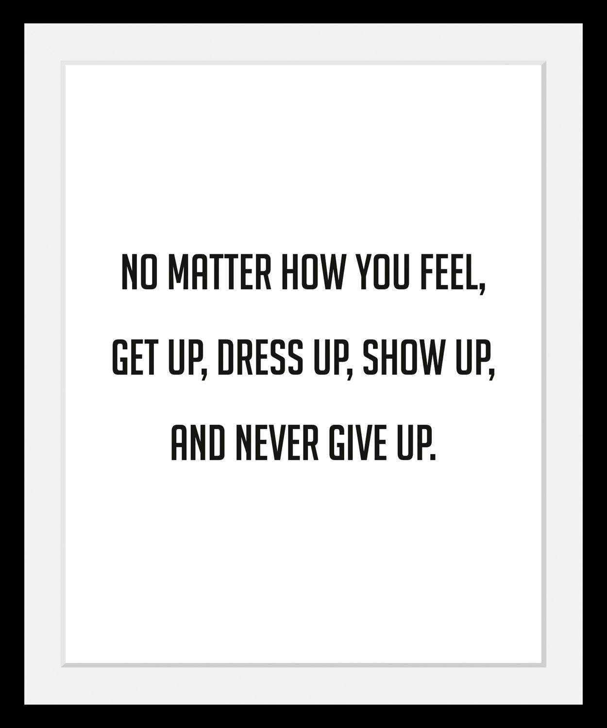 Image of queence Bild "Motivation" Liebessprüche Motivationsbilder Schriftzug Schwarz-Weiss HD Premium Poster-Druck inkl. Holzrahmen