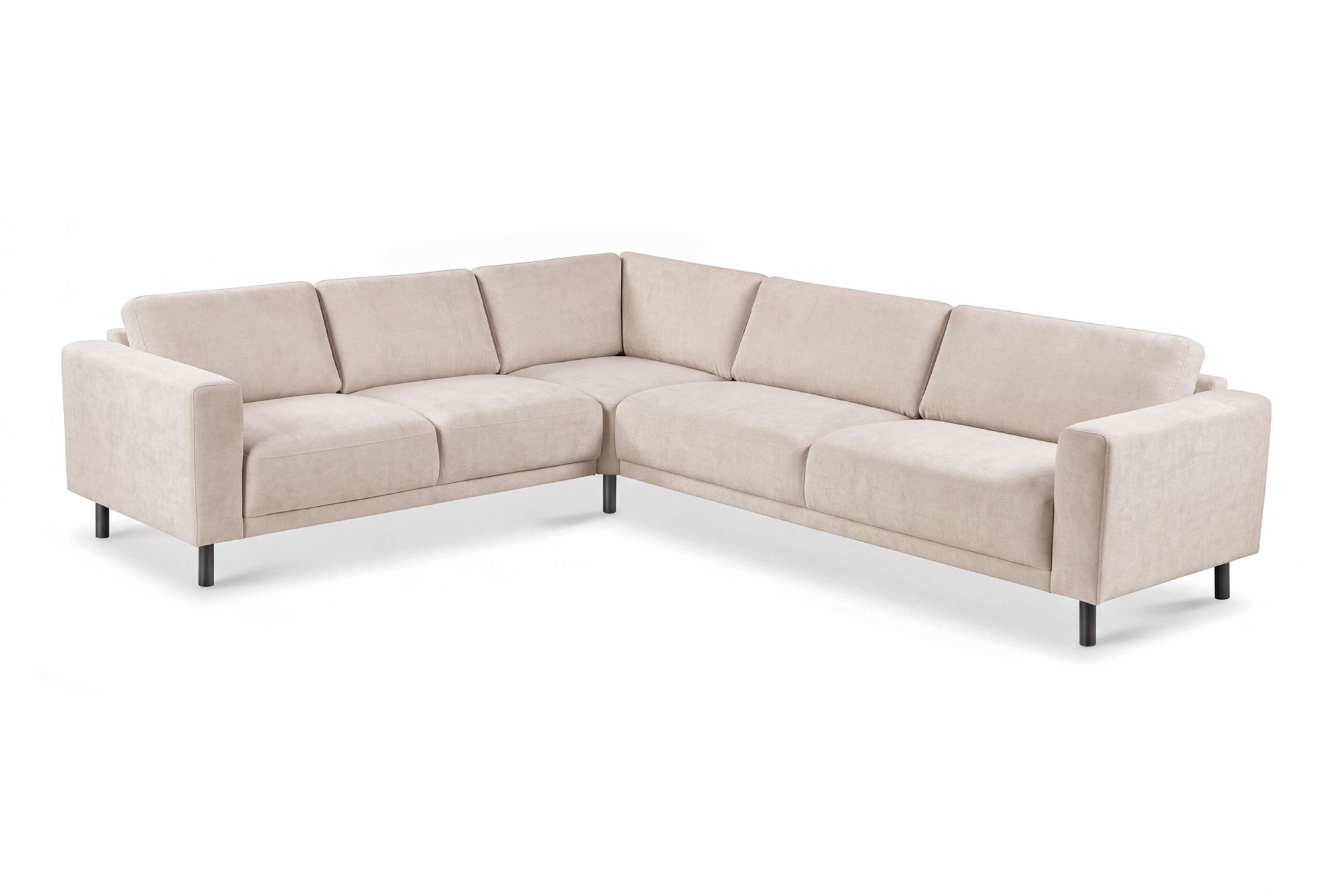GOODproduct Ecksofa »Sveeva, L-Form, B.288 cm, schwarze Metallfüsse« langlebiger Strukturstoff, mit Wellenunterfederung, viele Farben