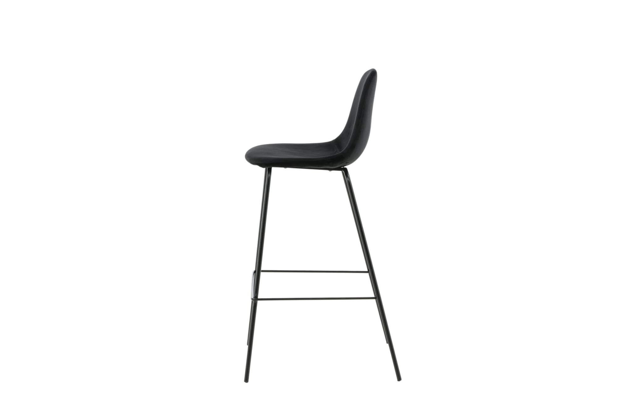 Venture Home Barhocker »Polar, 2er-Set Barhocker in Schwarz-Samt, luxuriös, 150 kg belastbar« 2 Stk. tlg. Tresenstuhl, weicher Bezug, schwarze Metallbeine, Fussstütze, edel