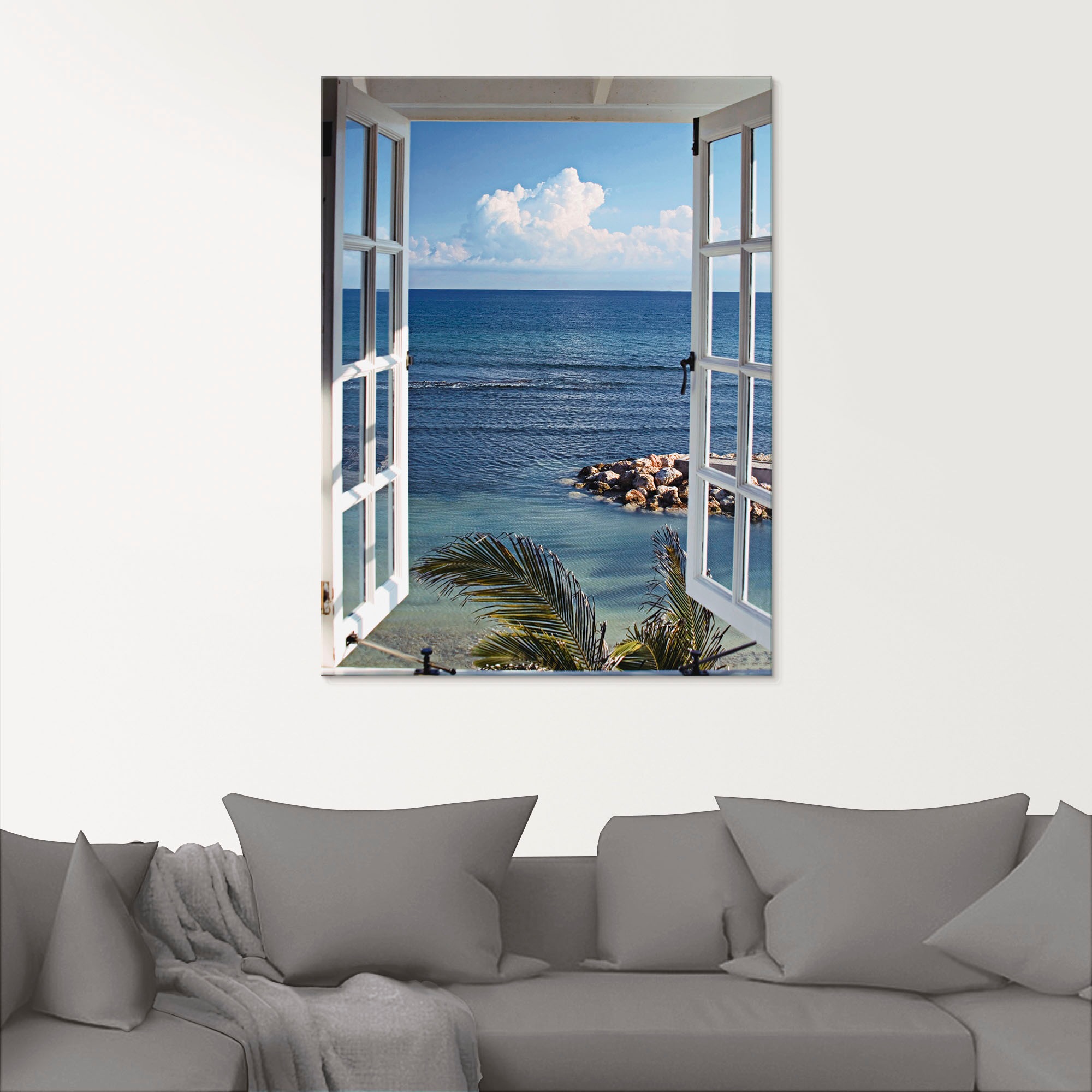 Artland Glasbild "Fenster zum Paradies" Fensterblick 1 Stk. tlg. in verschiedenen Grössen