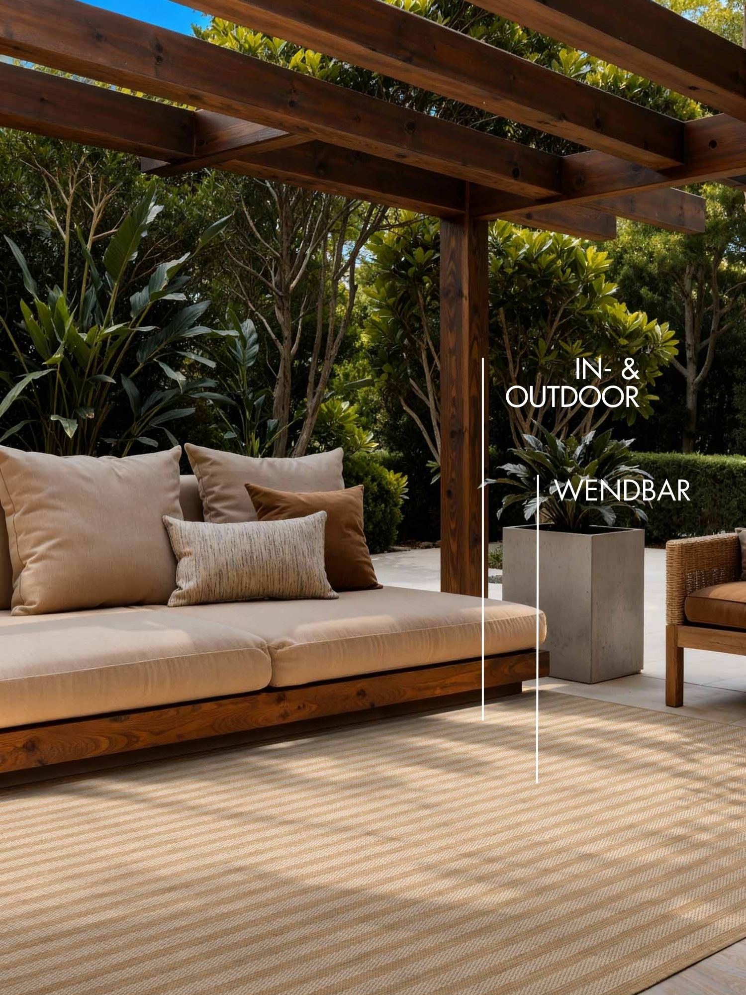 Ted Baker Teppich »Linley , Wendeteppich« rechteckig 8 mm Höhe Designteppich, Wetterfest, Pflegeleicht, Modern, Wohnzimmer, Terrasse