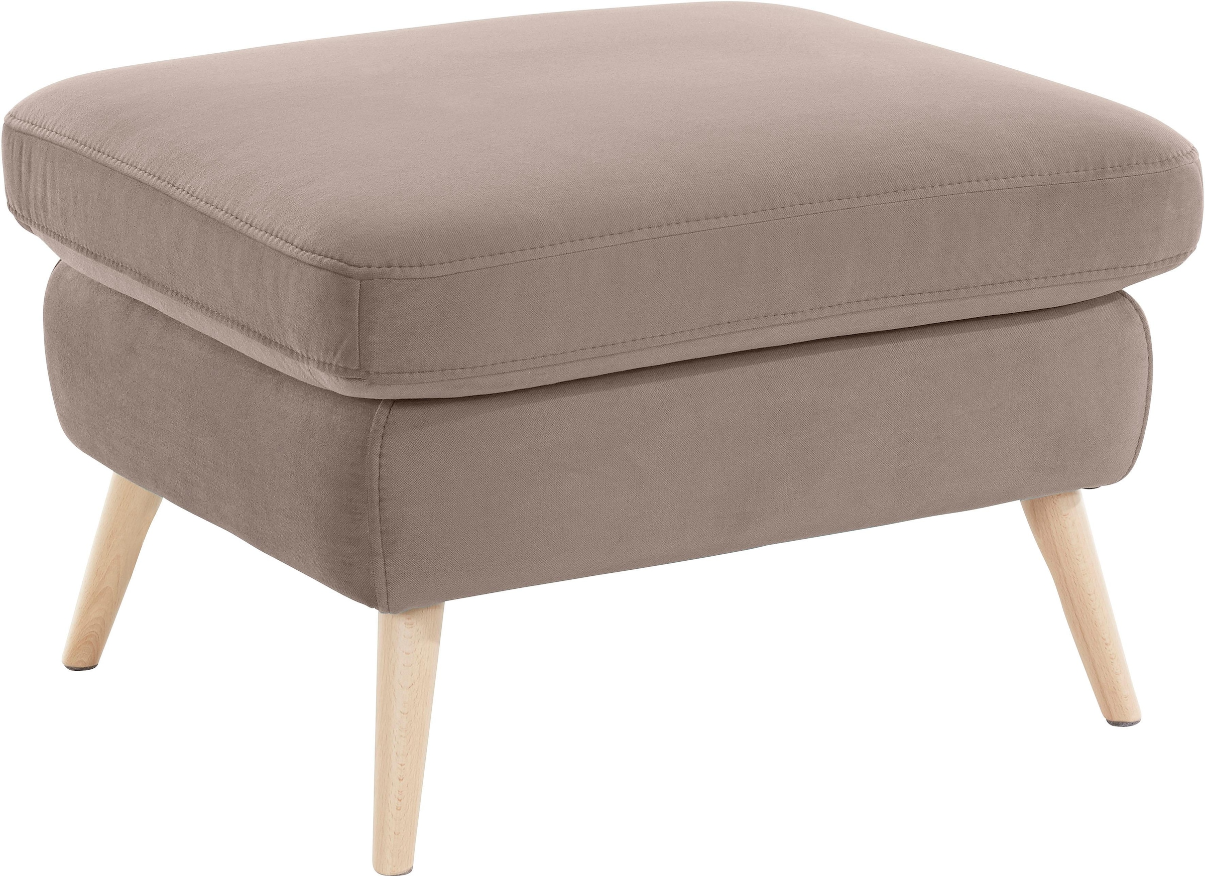 exxpo - sofa fashion Hocker »Scandi bequem und elegant mit hohem Holzfuss«, bequem und elegant mit hohem Holzfuss
