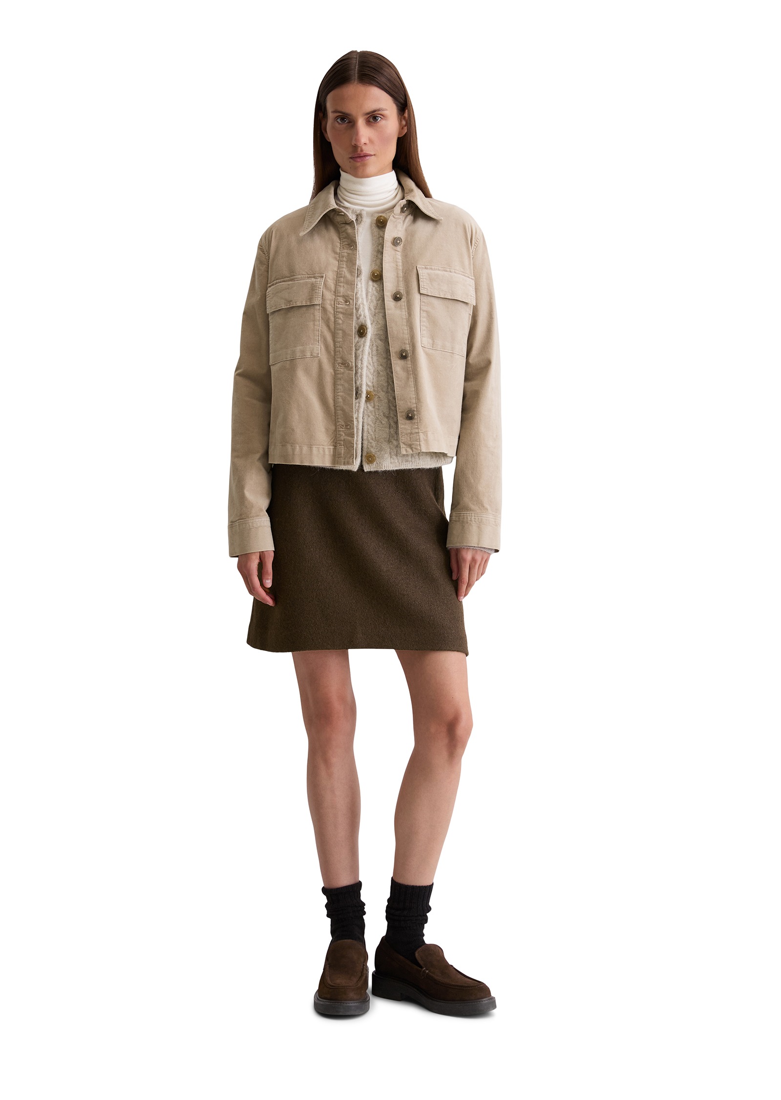 Marc O'Polo Veste courte aus Samt, , regular fit, aus Organic-Cotton-Viskose-Stretch