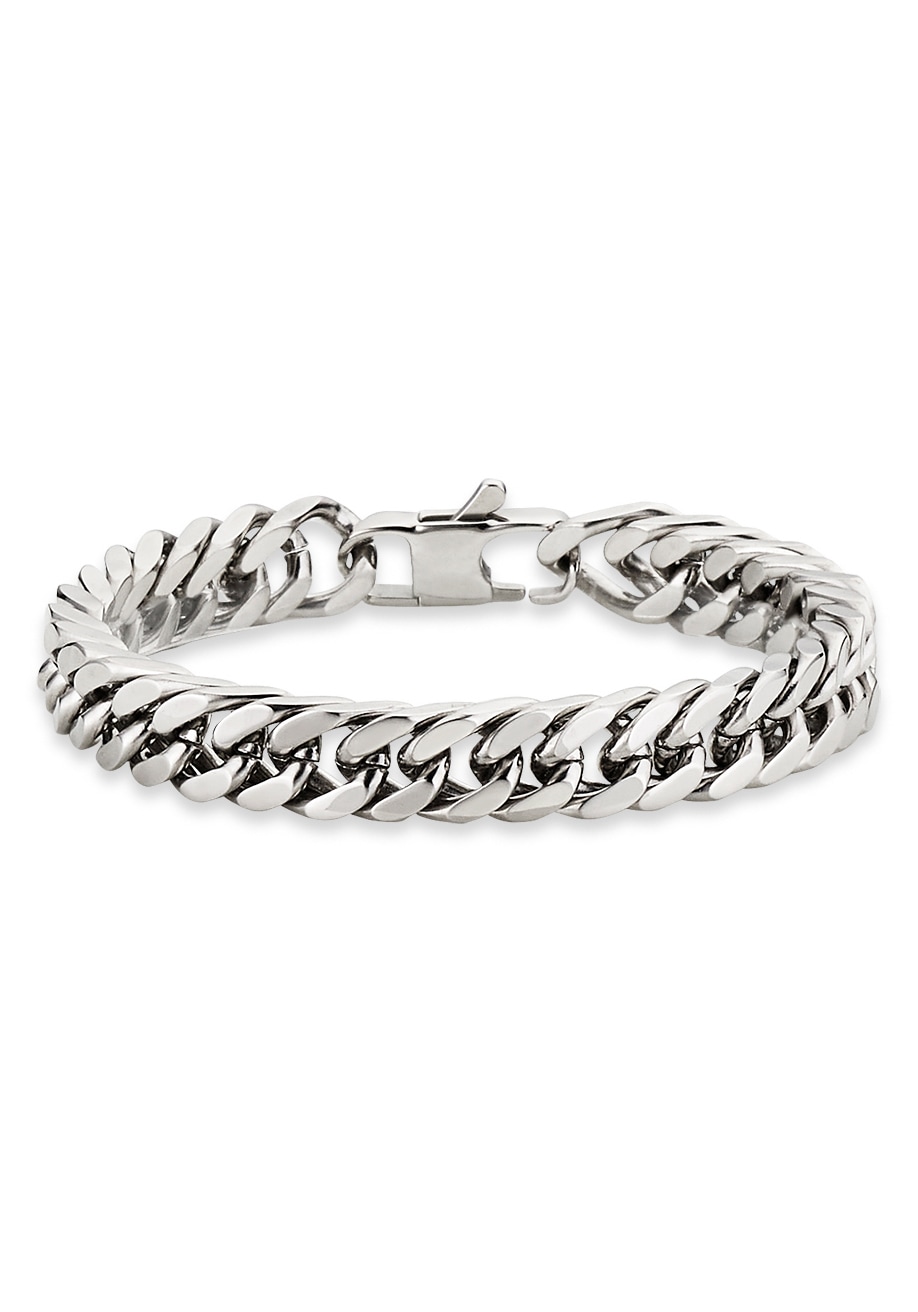 Image of Bruno Banani Armband "Schmuck Geschenk Armkette Panzerkette 10 mm breit Silber"