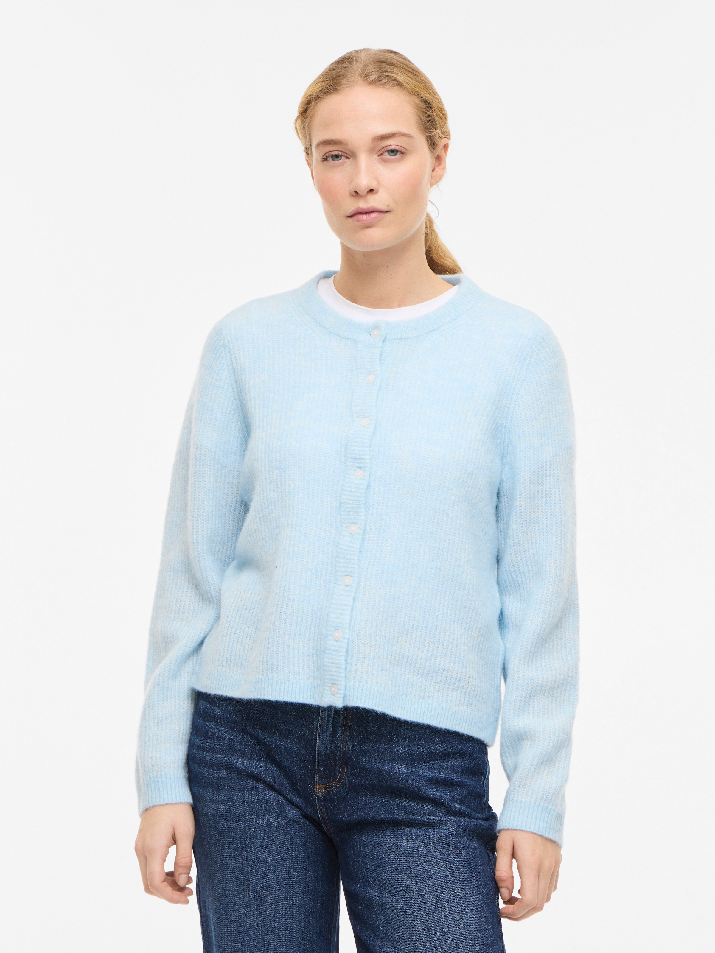 Vila Veste en tricot »VILORY O-NECK L/S KNIT CARDIGAN-NOOS« Materialmix, regular fit