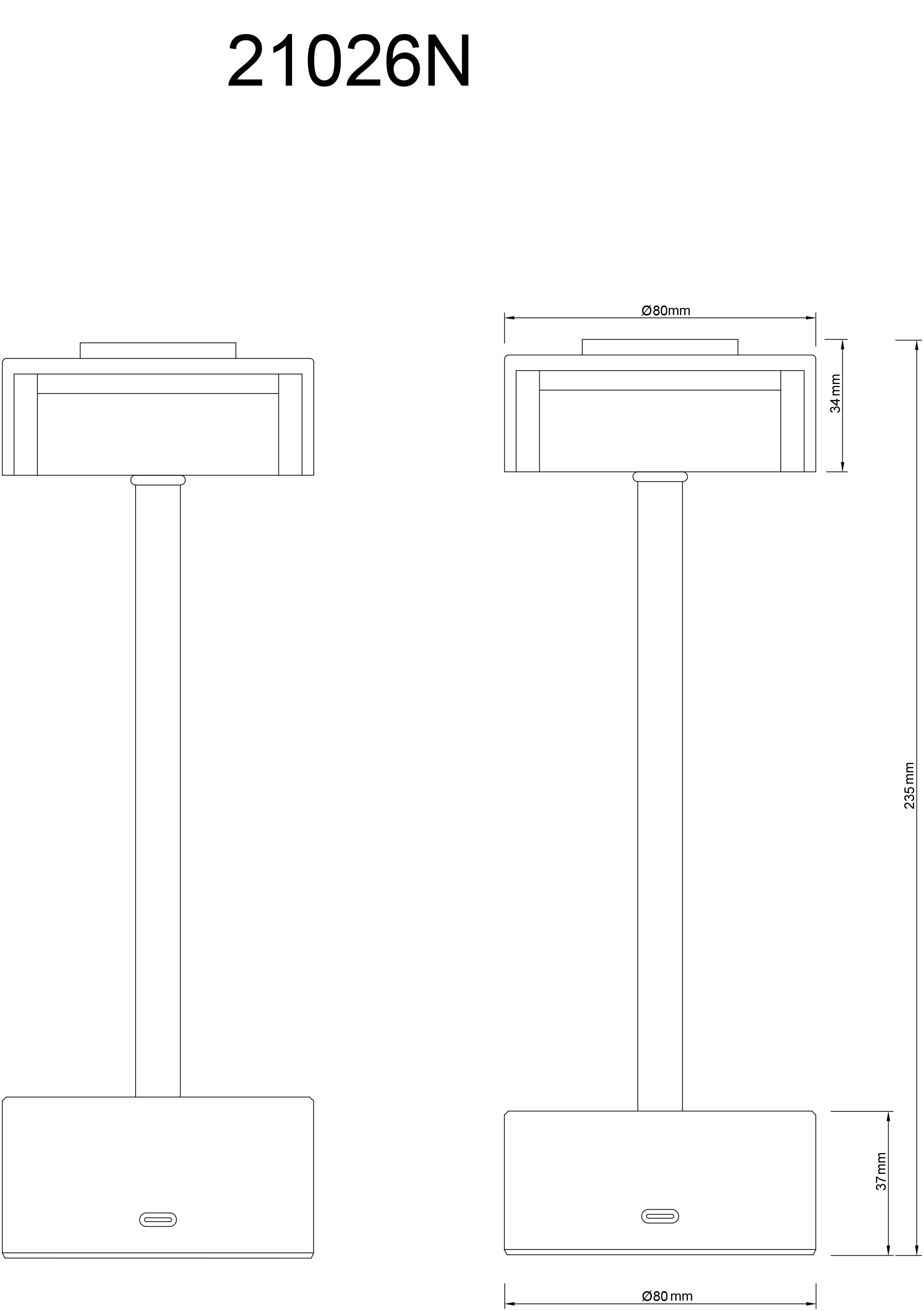 GLOBO LIGHTING LED Tischleuchte »SHIRA« LED-Modul 1 Stk. warmweiss - kaltweiss Akkutischleuchte, Touchdimmer, Lichttemperaturwechsel