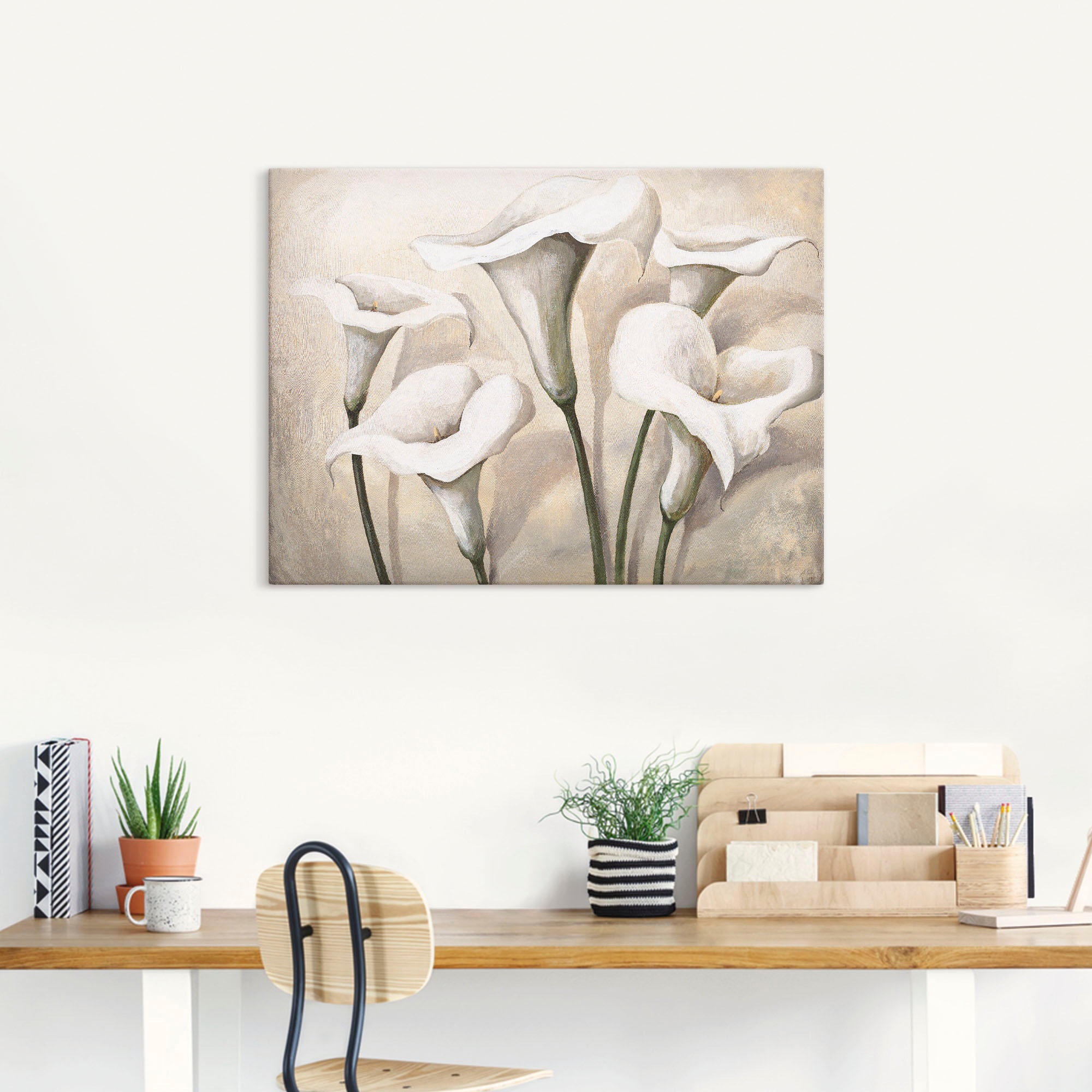 Artland Leinwandbild »Callas I« Blumen 1 Stk. tlg. auf Holzrahmen gespannt