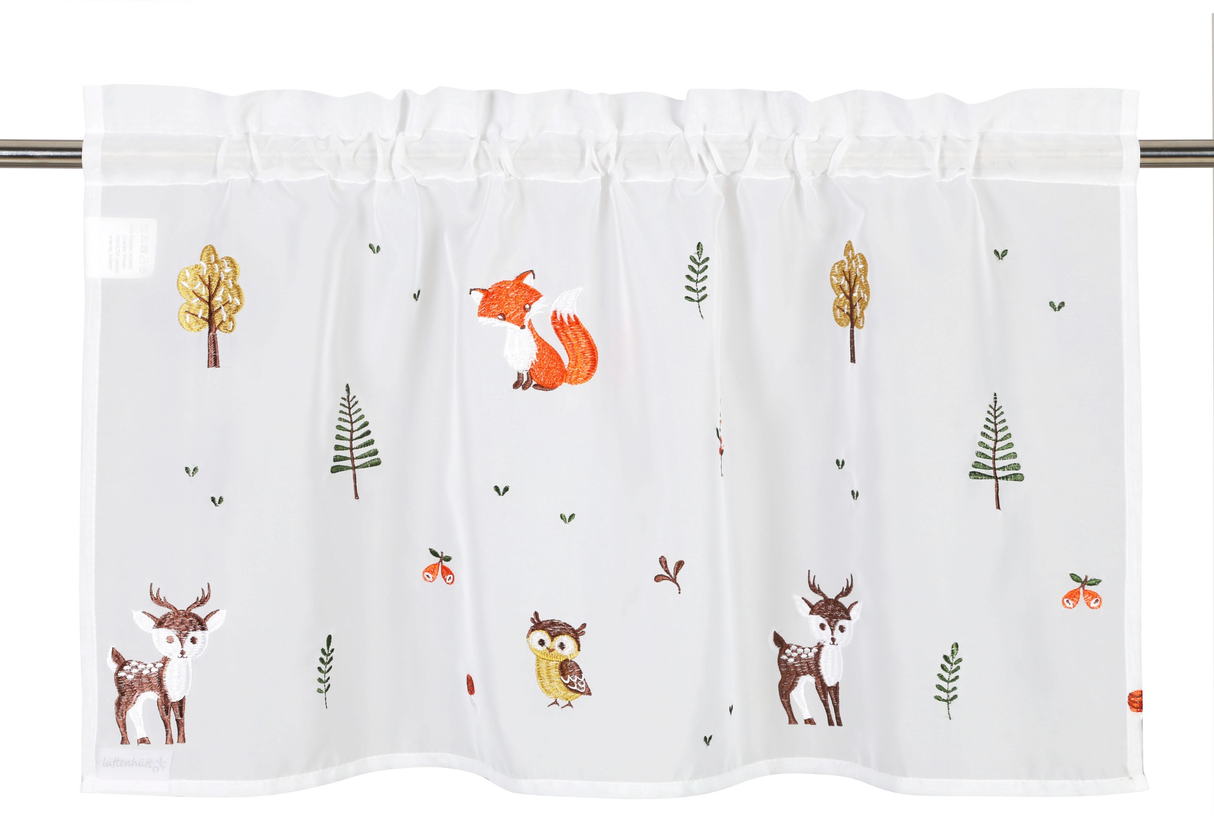 Image of Lüttenhütt Scheibengardine »Waldtiere«, (1 St.), bestickte Kindergardine bei Ackermann Versand Schweiz