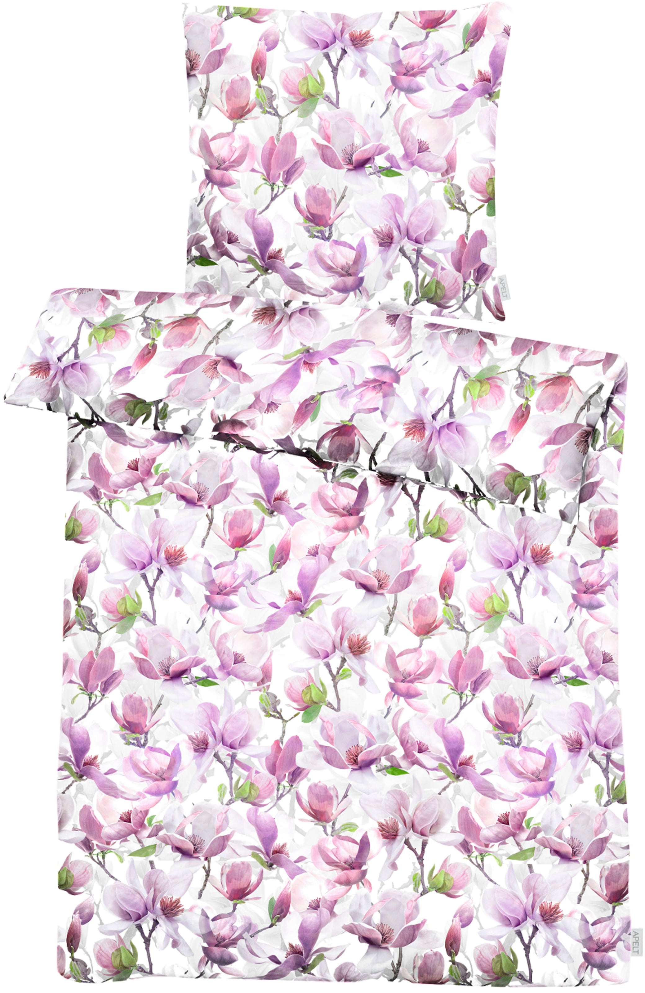 APELT Wendebettwäsche »Dorothy«, exklusive Design Bettwäsche mit grossblütigen Magnolienzweige