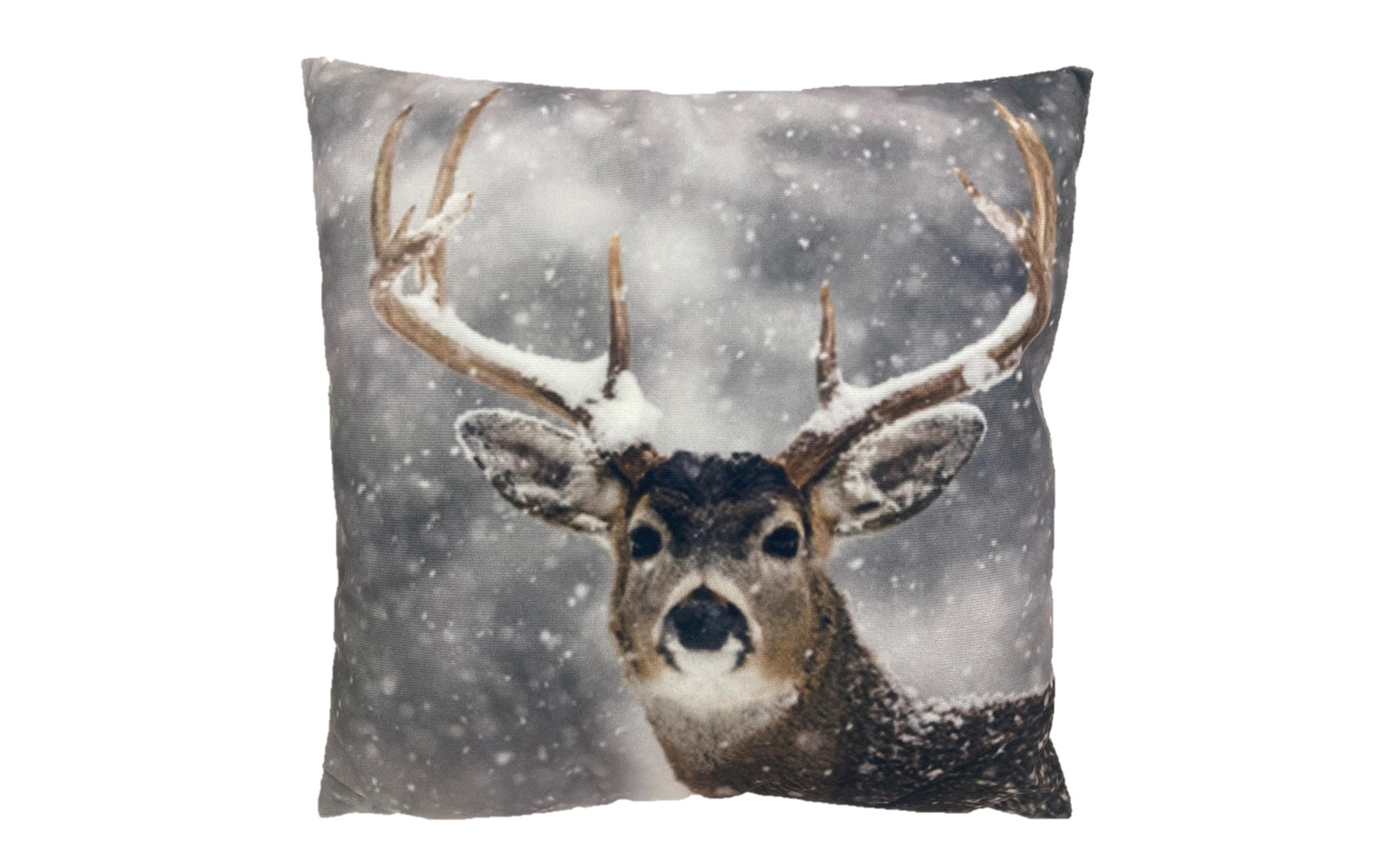 Image of Dekokissen "Dameco gefüllt Hirsch 40 x 40 cm, Braun/Grau"