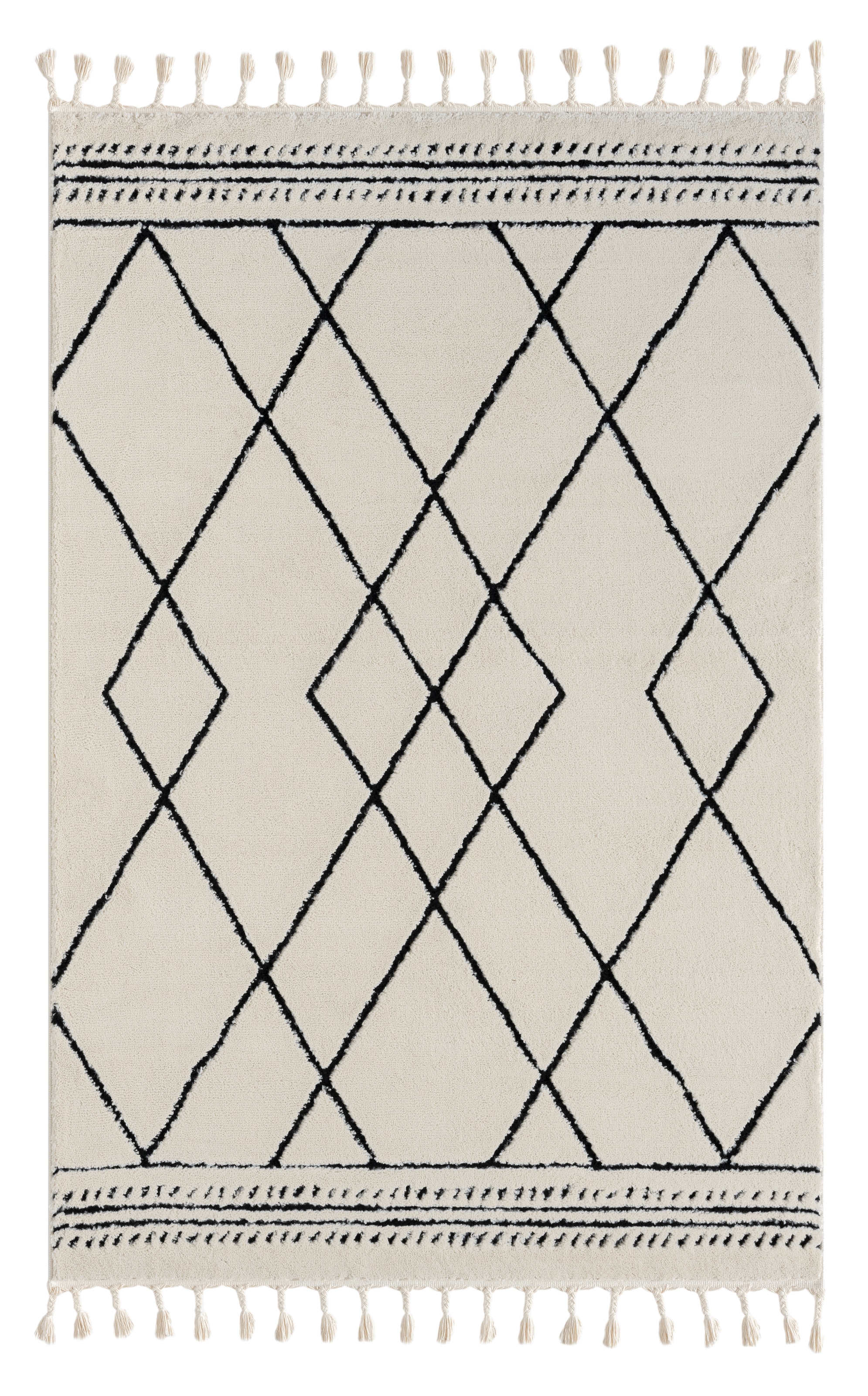 Myflair Möbel & Accessoires Hochflor-Teppich »Moroccan Design Lagerräumung«, rechteckig, 24 mm Höhe, modern, marokkanisches Design, Rauten Muster, weich durch Hochflor