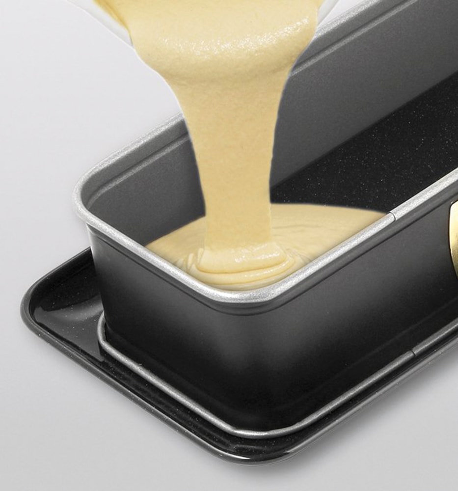 Dr. Oetker Küchenhelfer Moule en forme de boîte »Back-Idee, rechteckige Springform mit Emaille-Servierboden, 30 cm« Antihaft-Beschichtung, schnitt-& kratzfest, hitzebeständig bis 230°C