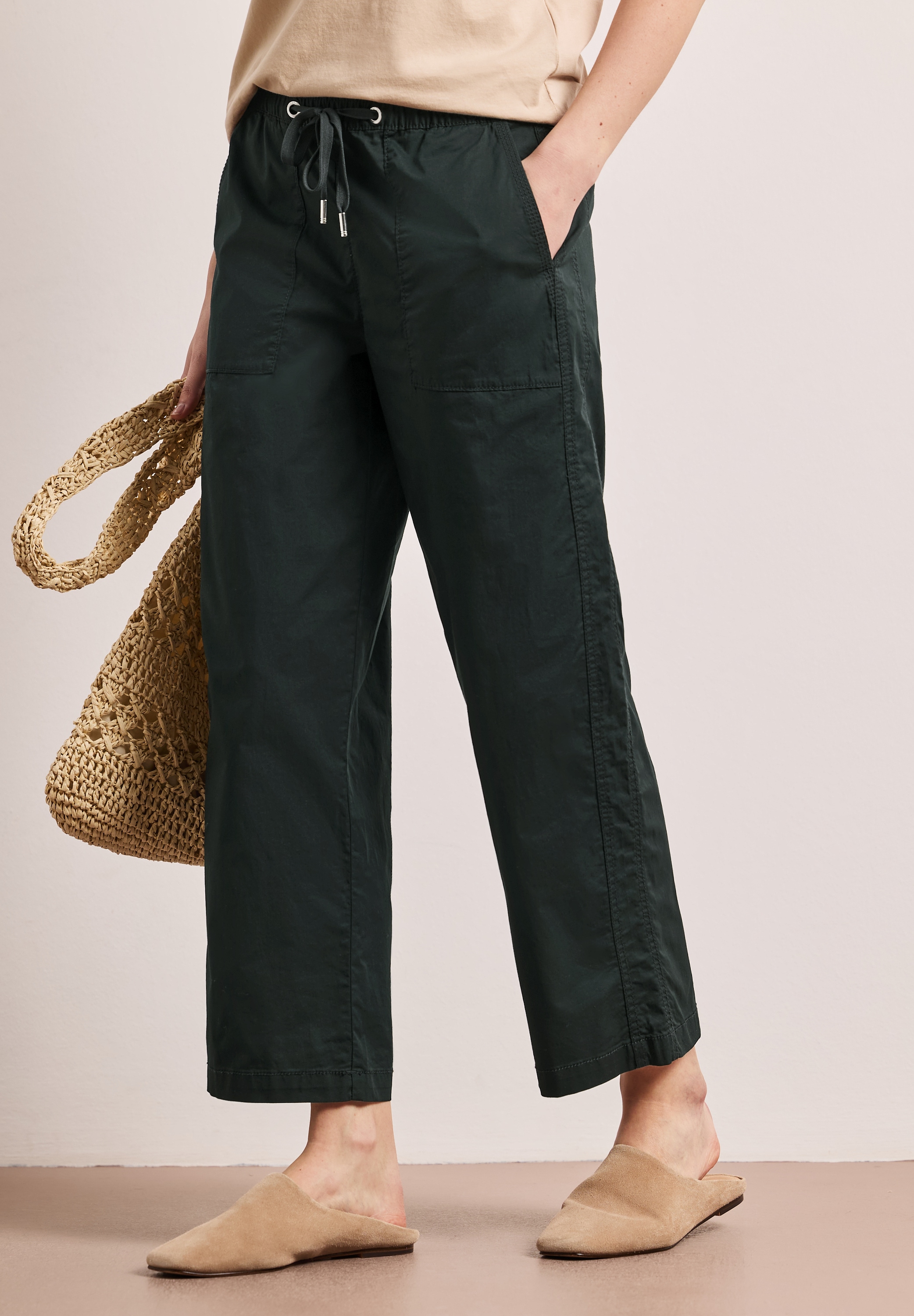 STREET ONE Pantalon paperbag  avec ceinture élastique