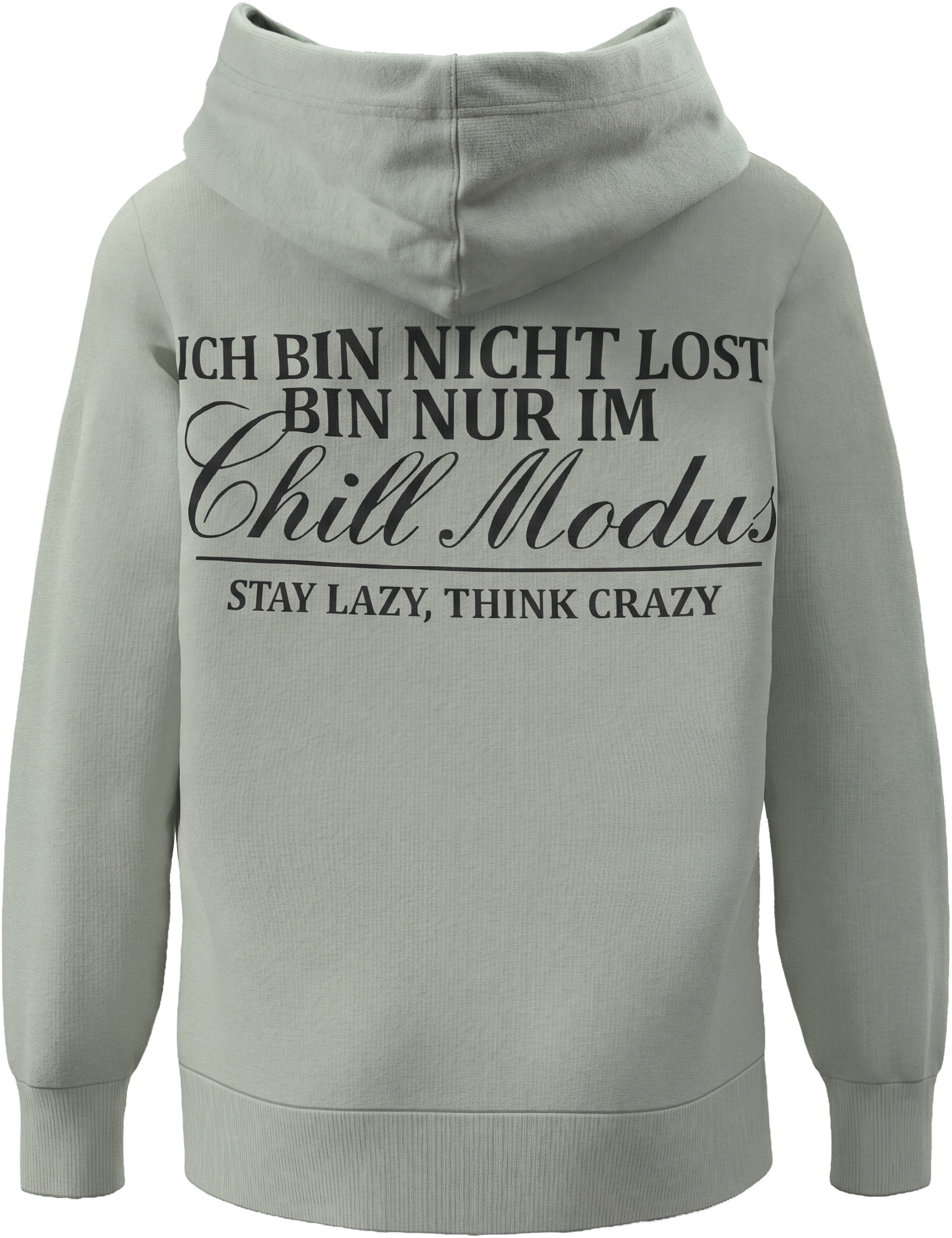 KIDSWORLD Kapuzensweatshirt »Hoodie mit Spruch vorne und hinten«, mit Kapuze, Langarm, hüftbedeckend, mit Kängurutasche
