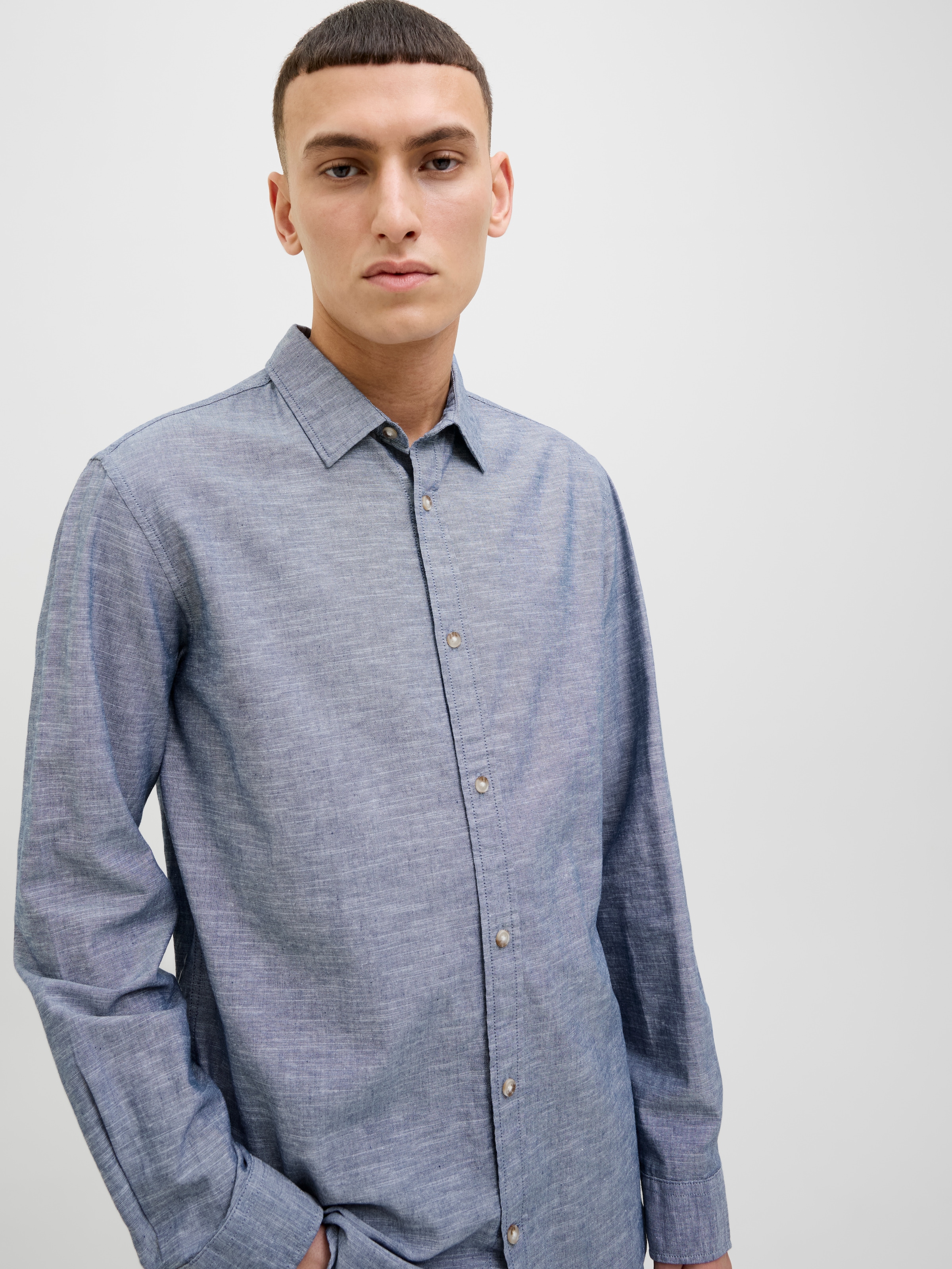Jack & Jones Langarmhemd »JJESUMMER SHIRT LS SN«, mit Hemdkragen