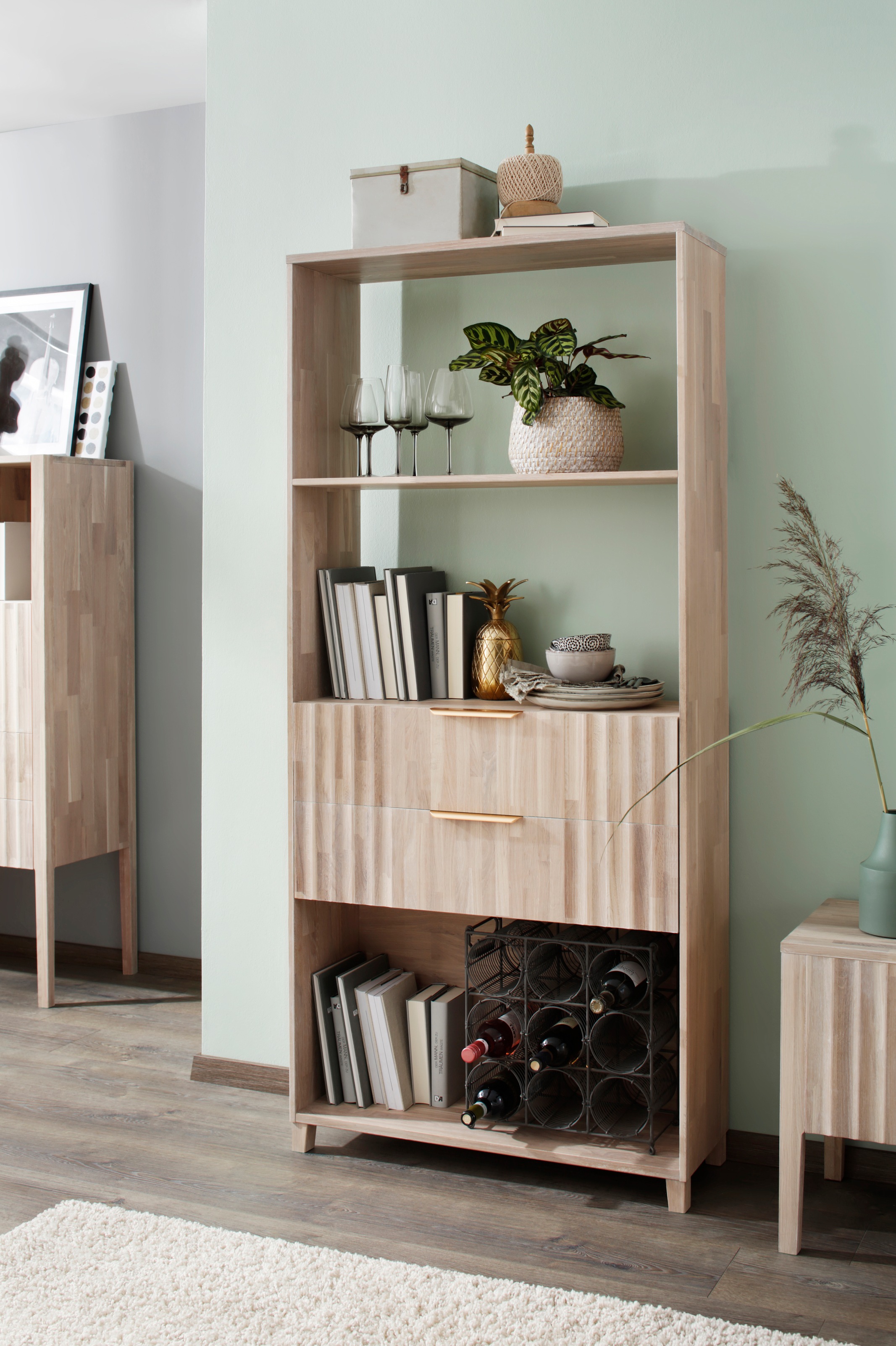 Image of Home affaire Standregal »Rosenburg«, aus massivem Eichenholz, Höhe 185 cm bei Ackermann Versand Schweiz