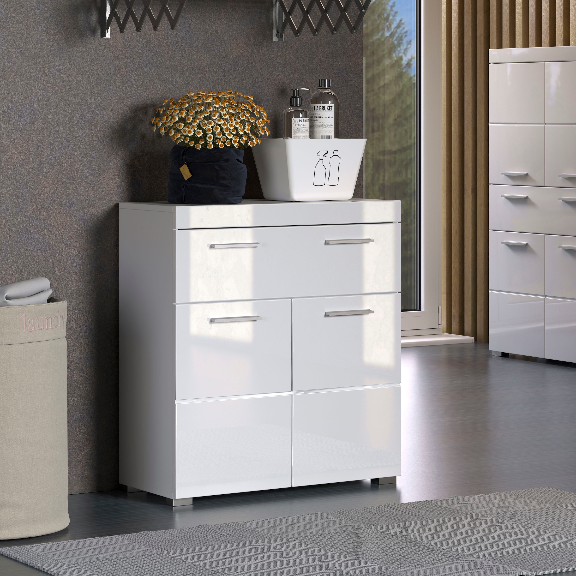 welltime Unterschrank »Avena« Standschrank mit 2 Türen, 1 Schublade - (B/T/H) 73/31/79 cm