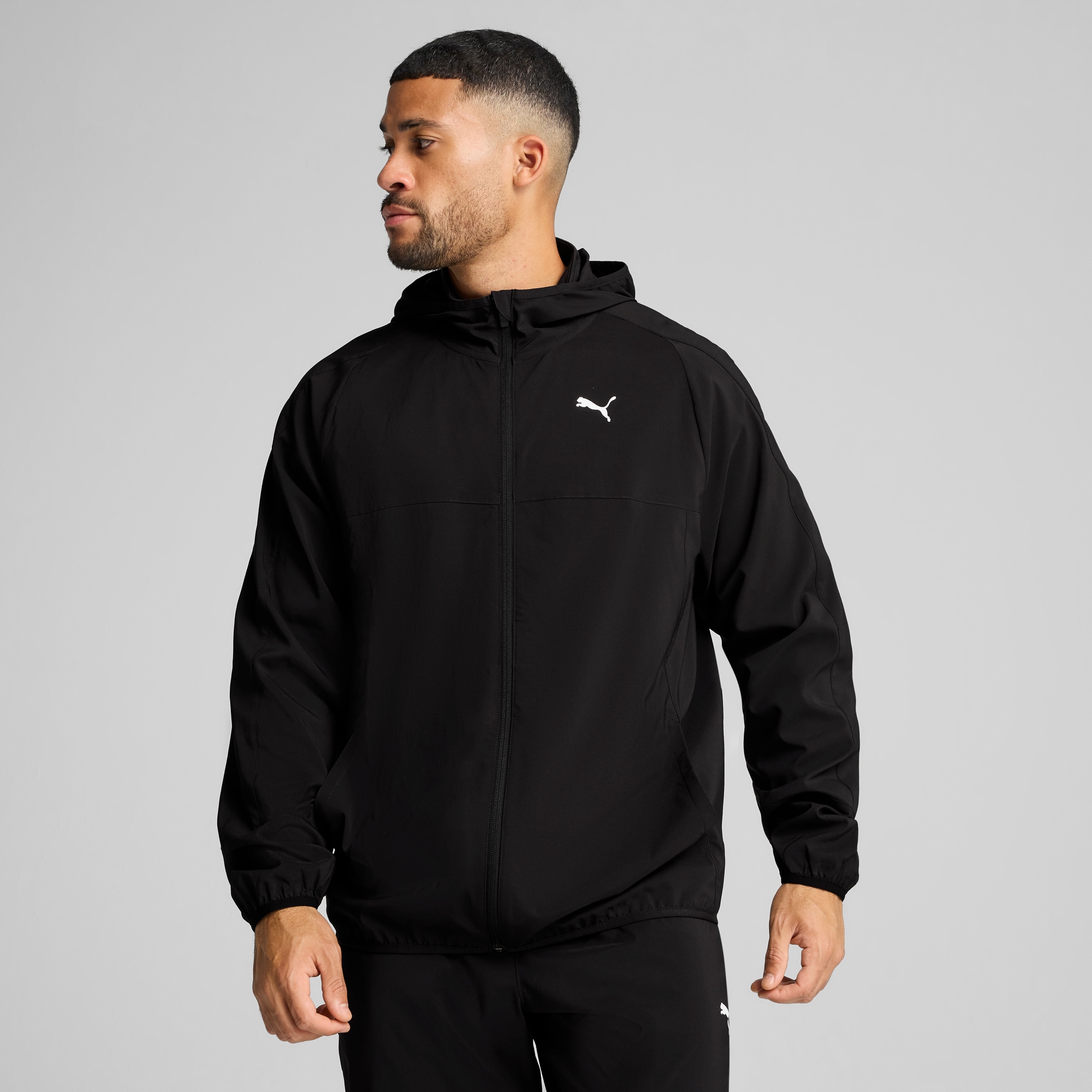 Image of PUMA Kapuzensweatjacke "M TAD TECH WOVEN FULL ZIP" mit Kapuze, für sportliche Aktivitäten, atmungsaktives Material