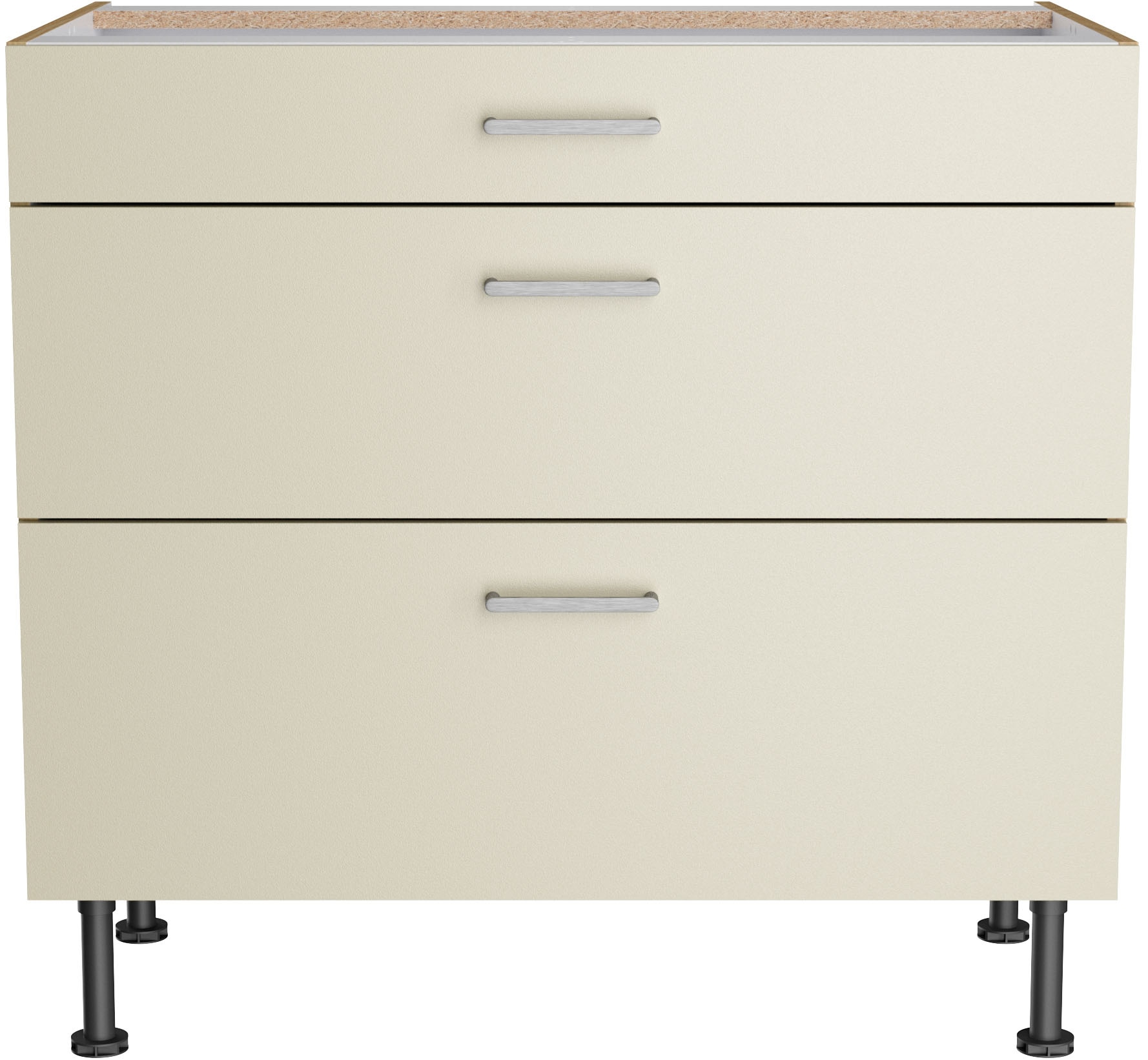 KOCHSTATION Armoire basse »KS-Lucy« Breite 90 cm, 1 Schubkasten, 2 Auszügen, Soft-Close, verstellbare Füsse