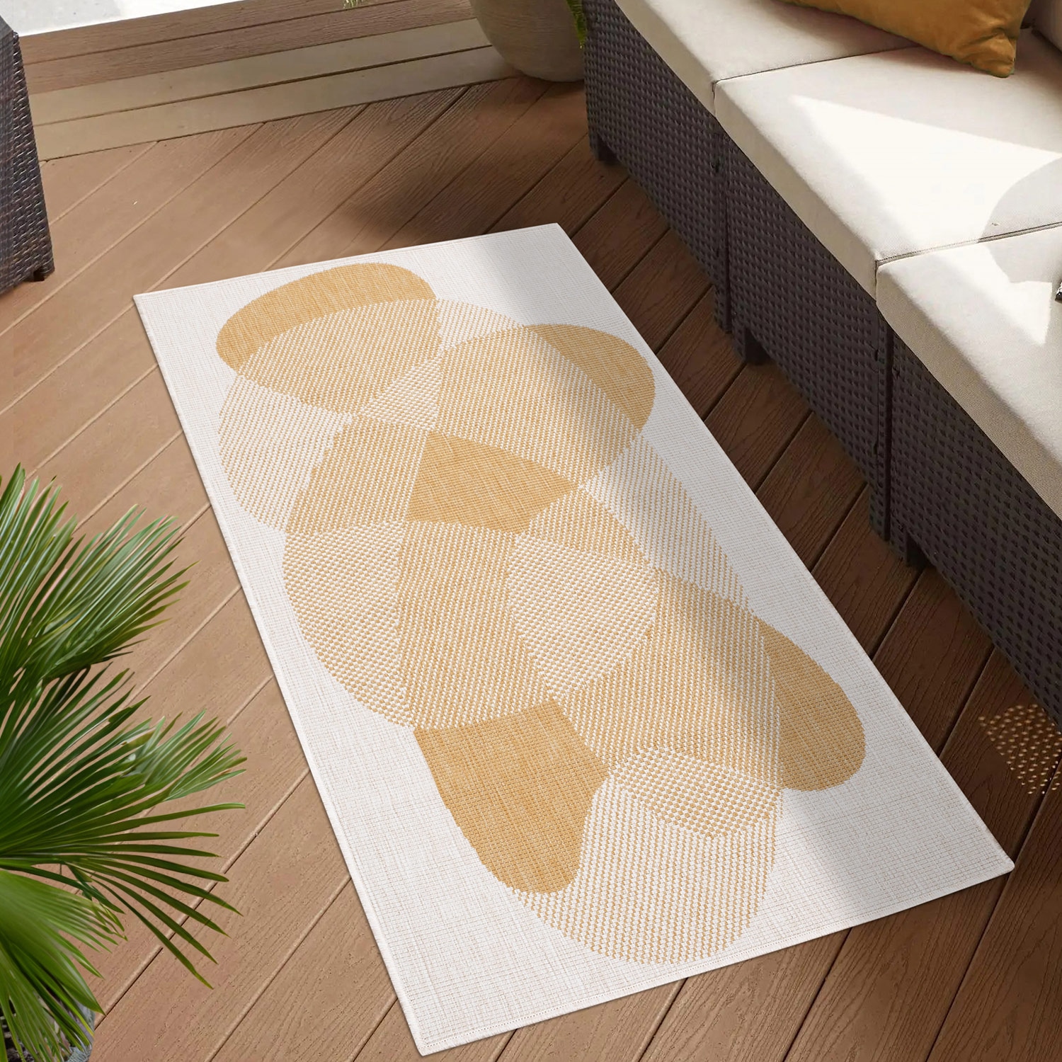 Carpet City Outdoorteppich »DUO RUG 5835« rechteckig 5 mm Höhe Wendeteppich Wetterfest In- & Outdoor, Balkon, Terrasse, Wohnzimmer