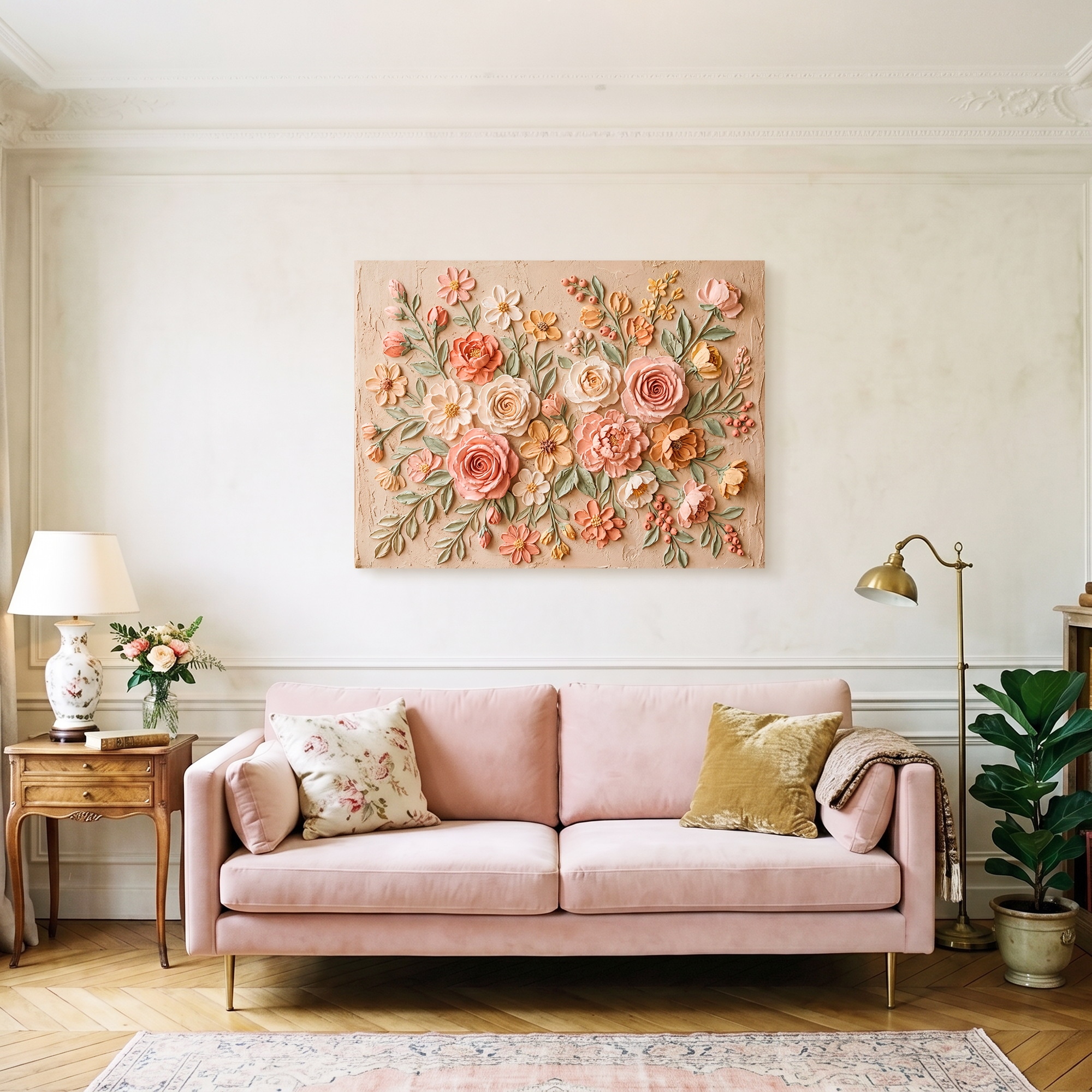 GOODproduct Wandbild »Blumen in Struktur-Optik« Blumenbilder 1 Stk. tlg. in verschiedenen Grössen