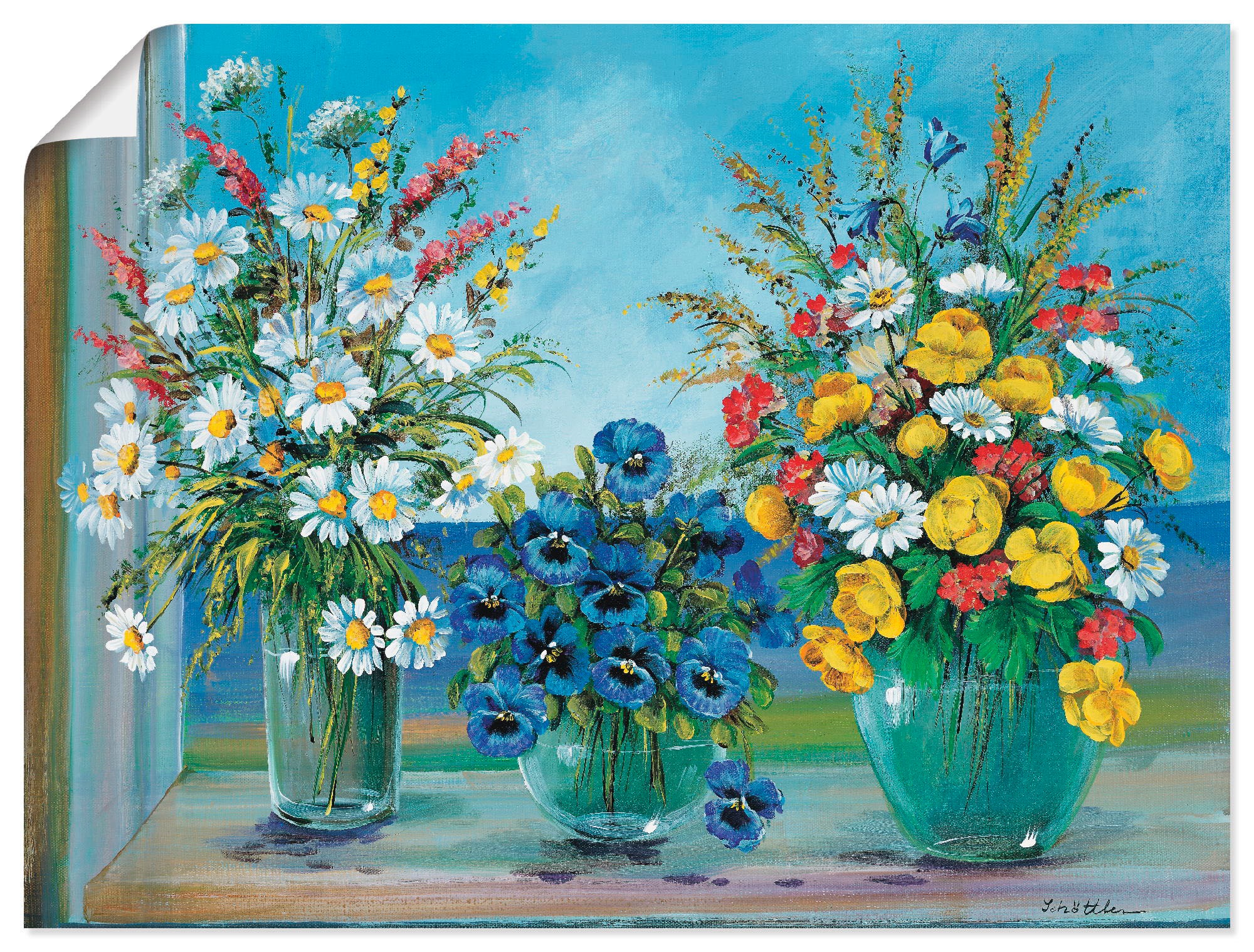 Image of Artland Wandbild »gesammelte Kreierungen«, Blumen, (1 St.), in vielen Grössen & Produktarten -Leinwandbild, Poster, Wandaufkleber / Wandtattoo auch für Badezimmer geeignet bei Ackermann Versand Schweiz