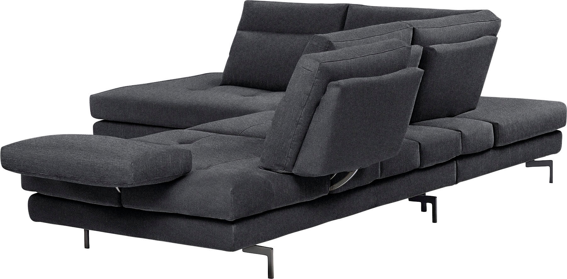 CALIA ITALIA Ecksofa »Toby Wing, L-Form, Designsofa mit sensationellem Sitzkomfort« Sitztiefenverstellung, funktionale Ecke, Füsse in schwarz matt