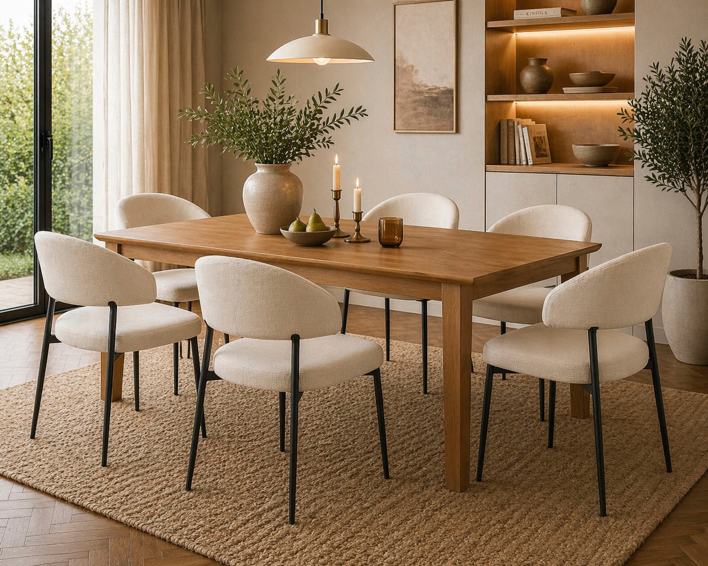 ACTONA GROUP Esszimmerstuhl »Edina 2er Set, Stoff - bequem & stilvoll, mehrere Farben, moderne« () Gepolstert, weicher Bezug & hoher Sitzkomfort, schwarze Stahlbeine