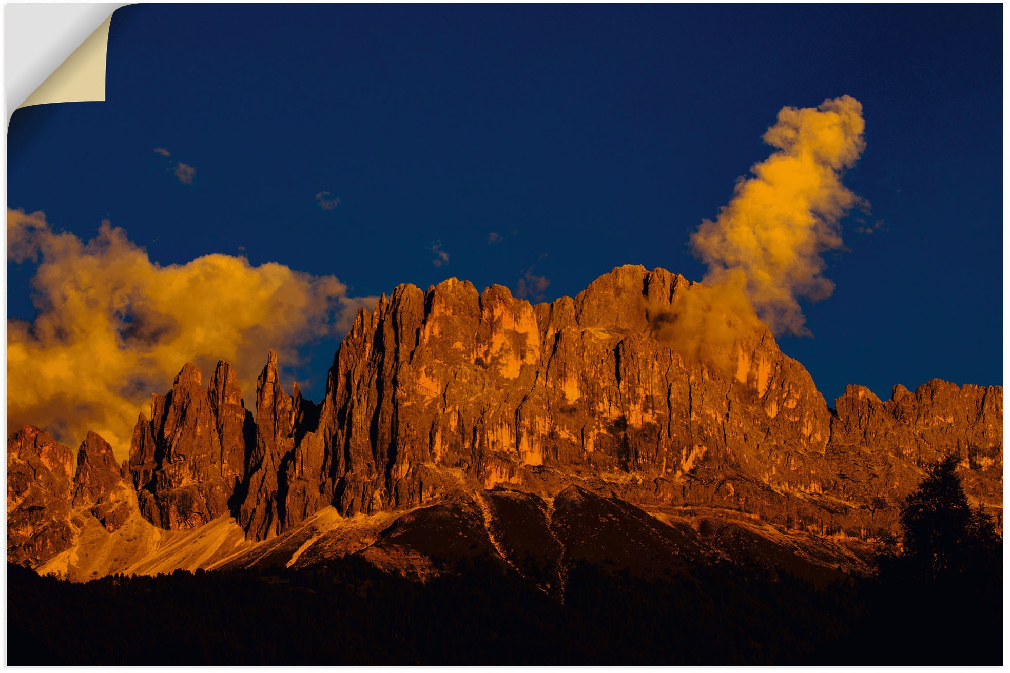 Image of Artland Wandbild »Es wird Abend im Rosengarten«, Berge & Alpenbilder, (1 St.), in vielen Grössen & Produktarten - Alubild / Outdoorbild für den Aussenbereich, Leinwandbild, Poster, Wandaufkleber / Wandtattoo auch für Badezimmer geeignet bei Ackermann Vers